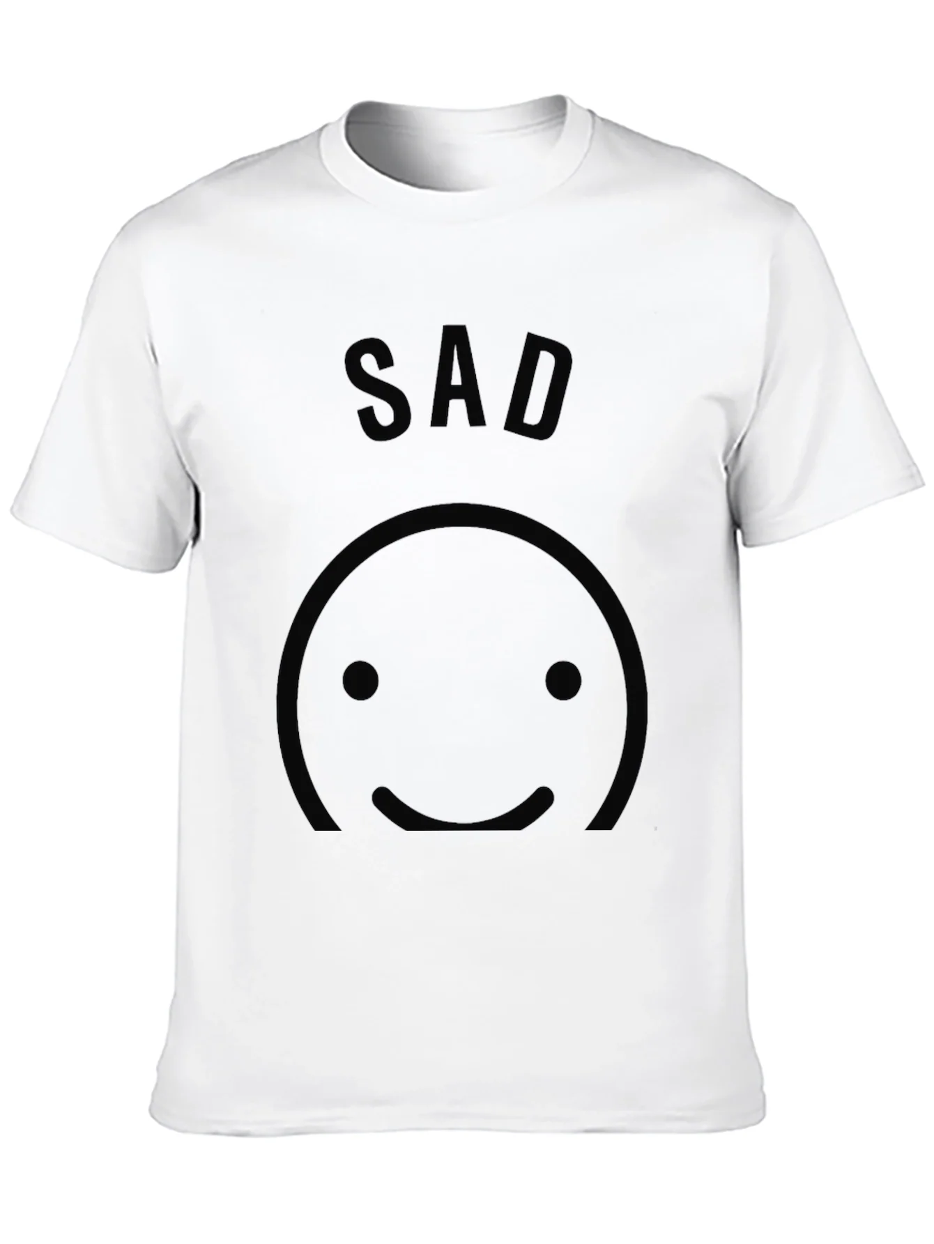 Mens Black SAD Smiley Face T-Shirt