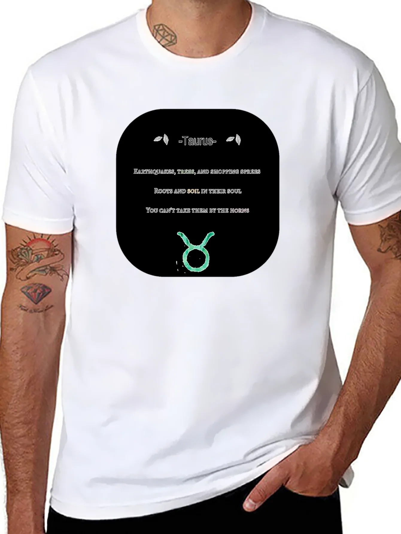 Taurus Zodiac Sign Black Graphic Tee