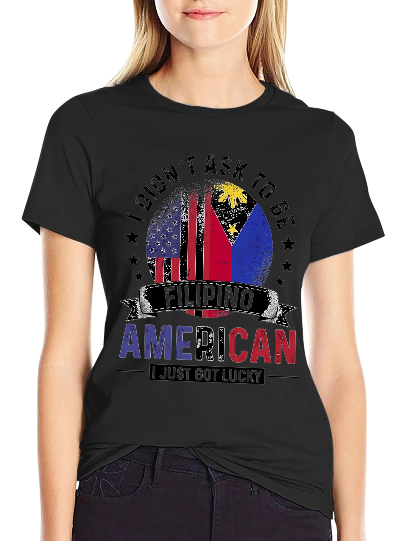 Filipino American Pride T-Shirt - Lucky to be Both!