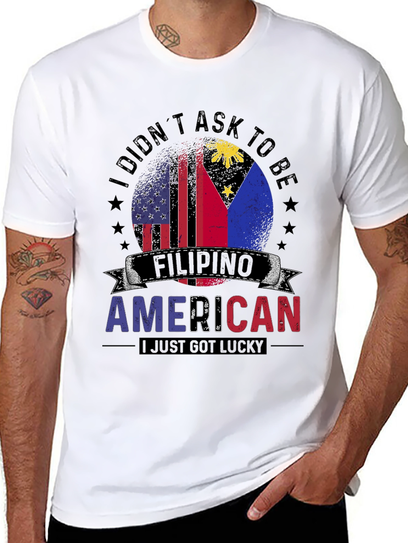 Filipino American Pride T-Shirt - Lucky to be Both!