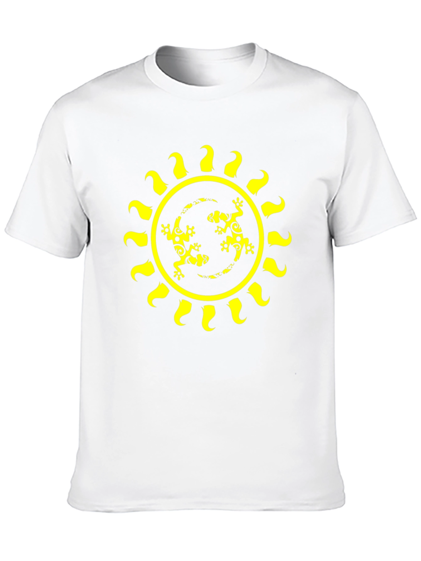 Lizard Sun Graphic Tee - Black Cotton T-Shirt