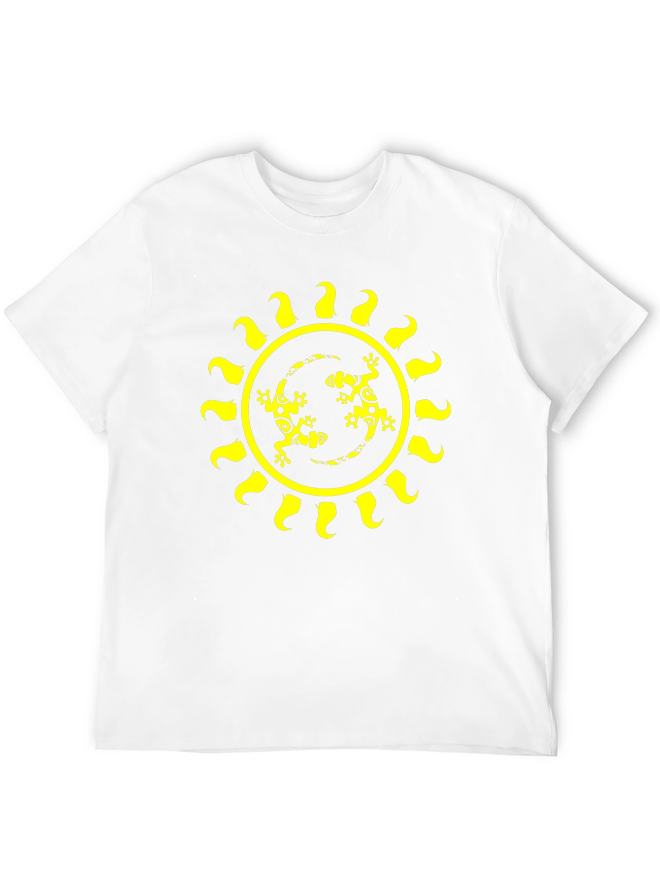 Lizard Sun Graphic Tee - Black Cotton T-Shirt