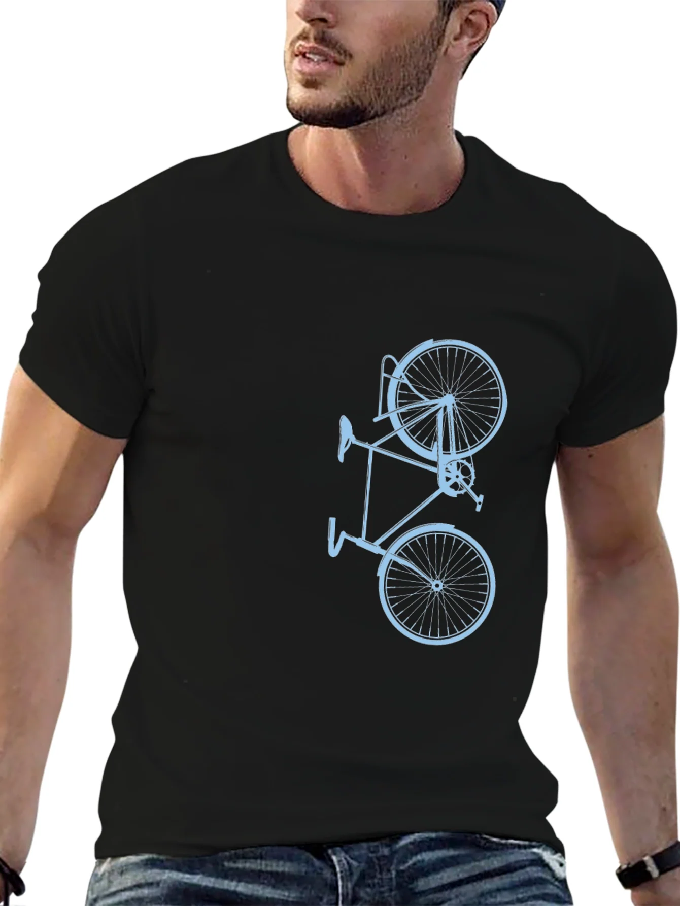 Mens Black Bike Graphic Tee