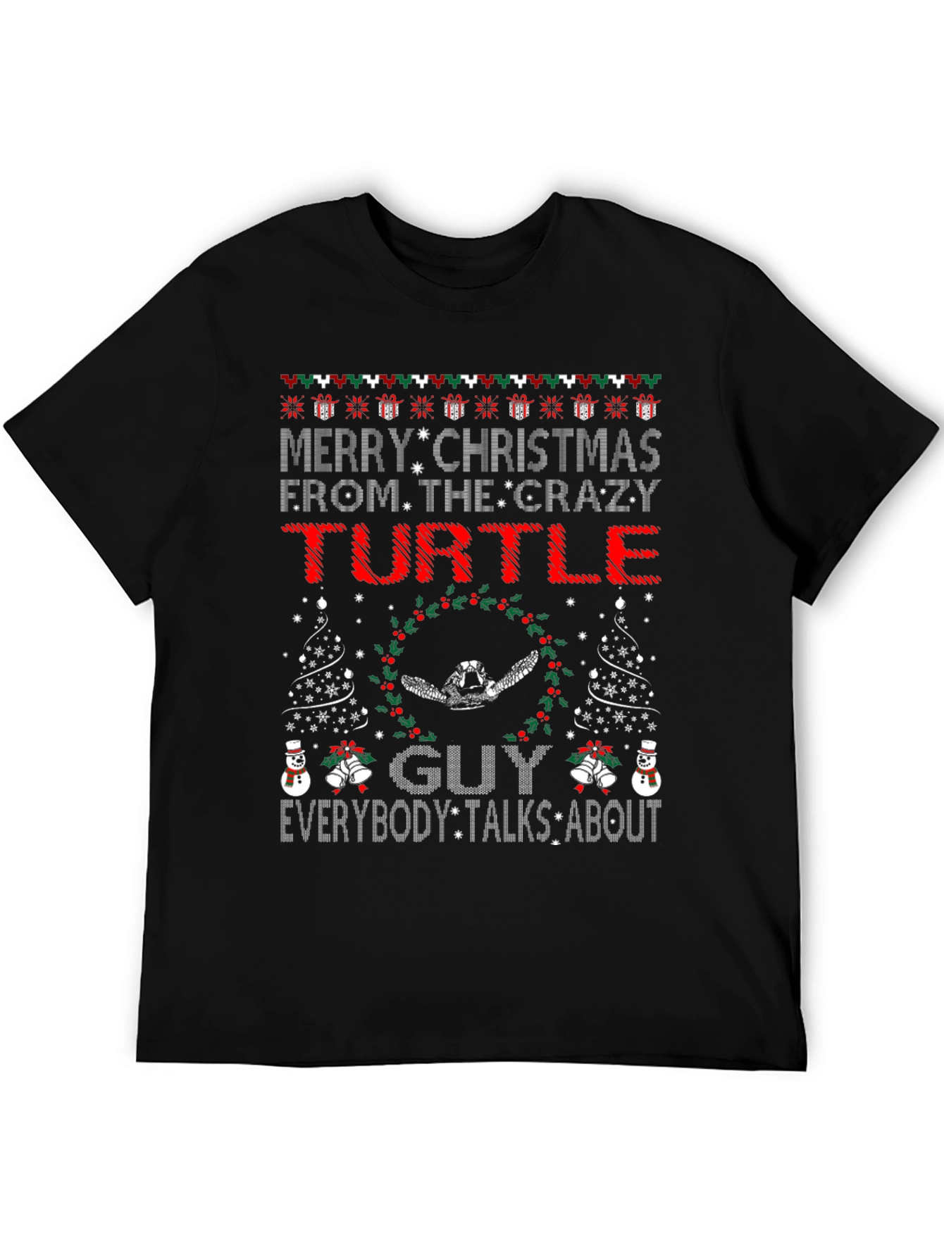 Crazy Turtle Guy Christmas T-Shirt