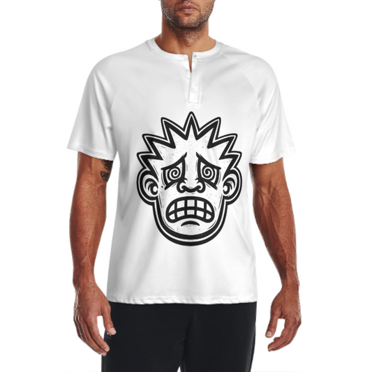 Retro Cartoon Panic Face Graphic T-Shirt – Vintage Distressed Streetwear Tee for Men & Women(z200)