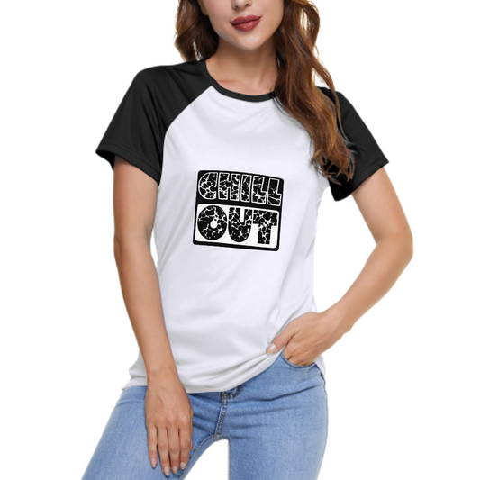 Chill Out Distressed Graphic Tee – Minimal Retro Streetwear T-Shirt(z214)