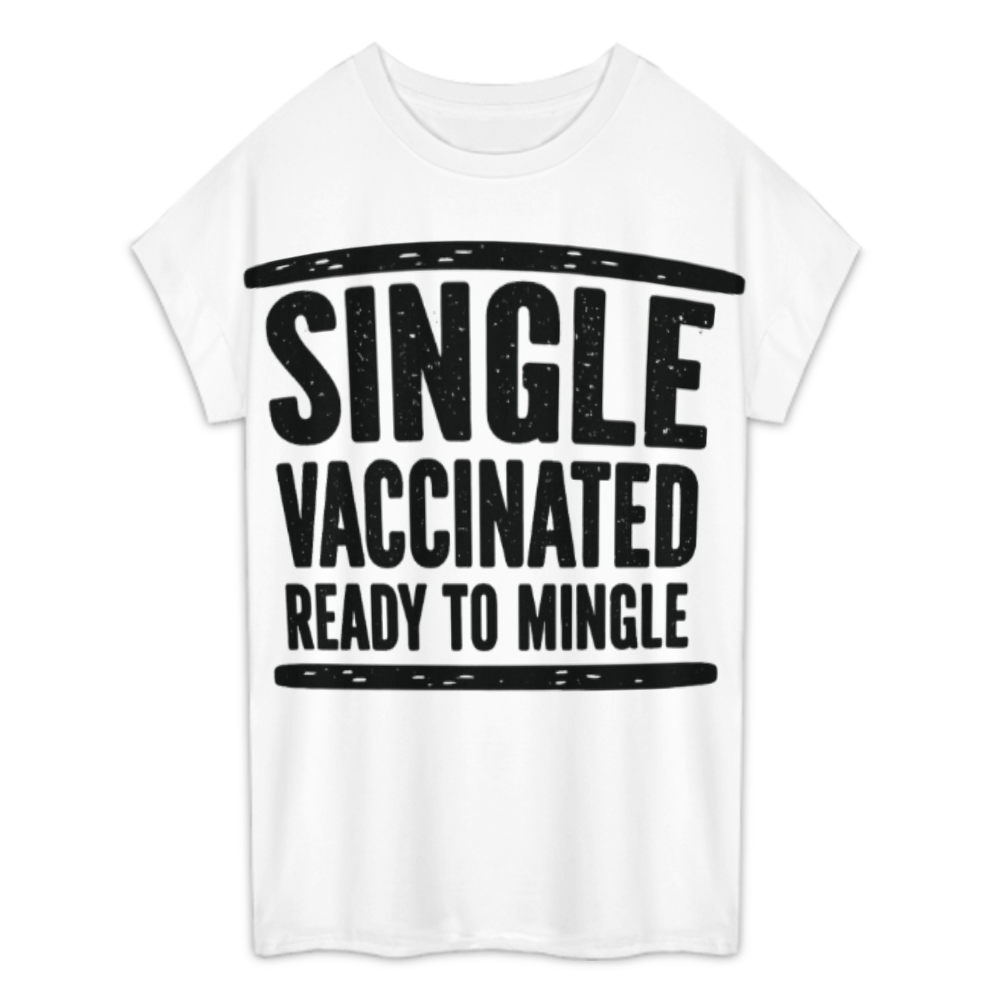 Single Vaccinated Ready To Mingle Vintage Graphic T-Shirt – Funny Retro Statement Tee for Women & Men(z190)