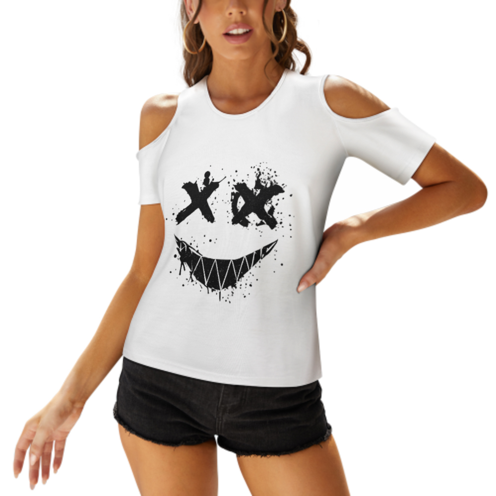 Graffiti Smile Face Graphic T-Shirt – Dark Streetwear Horror Inspired Tee(z179)