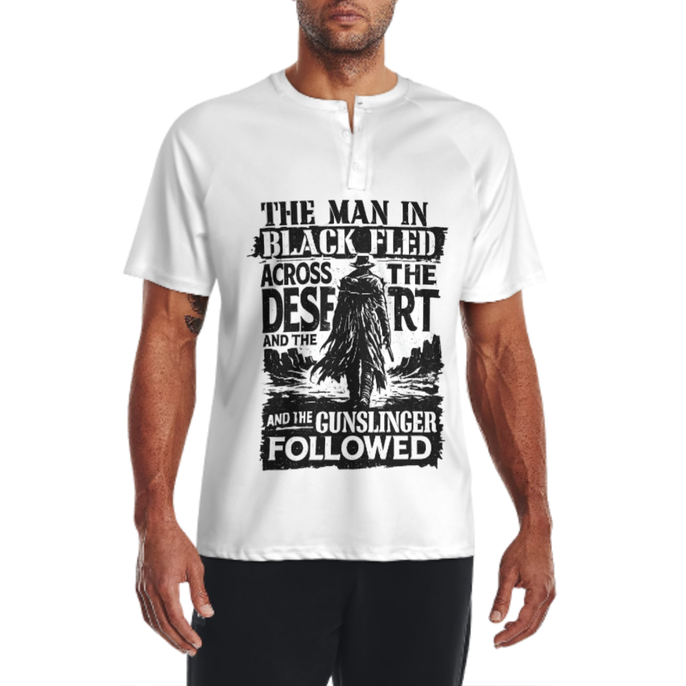 The Gunslinger Followed Vintage Western Graphic T-Shirt – Dark Desert Cowboy Quote Tee(z199)