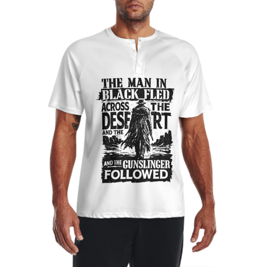 The Gunslinger Followed Vintage Western Graphic T-Shirt – Dark Desert Cowboy Quote Tee(z199)