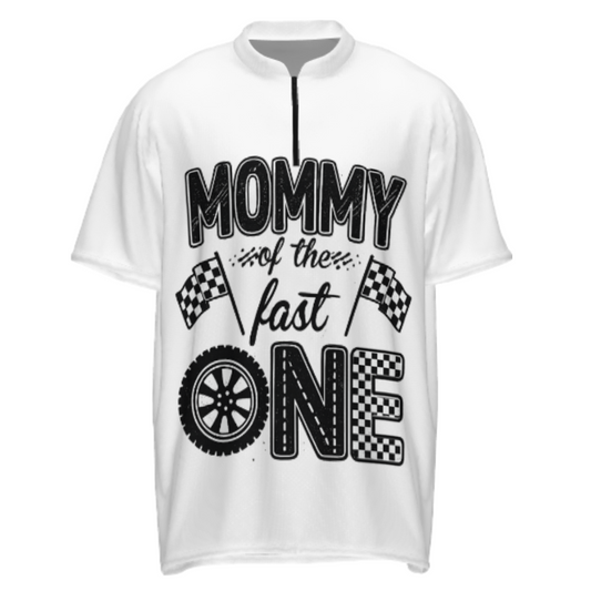 Funny Racing Mom Graphic Tee – “Mommy of the Fast One” Family Race Day Shirt(z201)