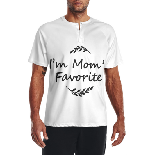 I’m Mom’s Favorite Funny Family Graphic T-Shirt – Minimalist Vintage Style Casual Tee for Everyday Wear(z196)