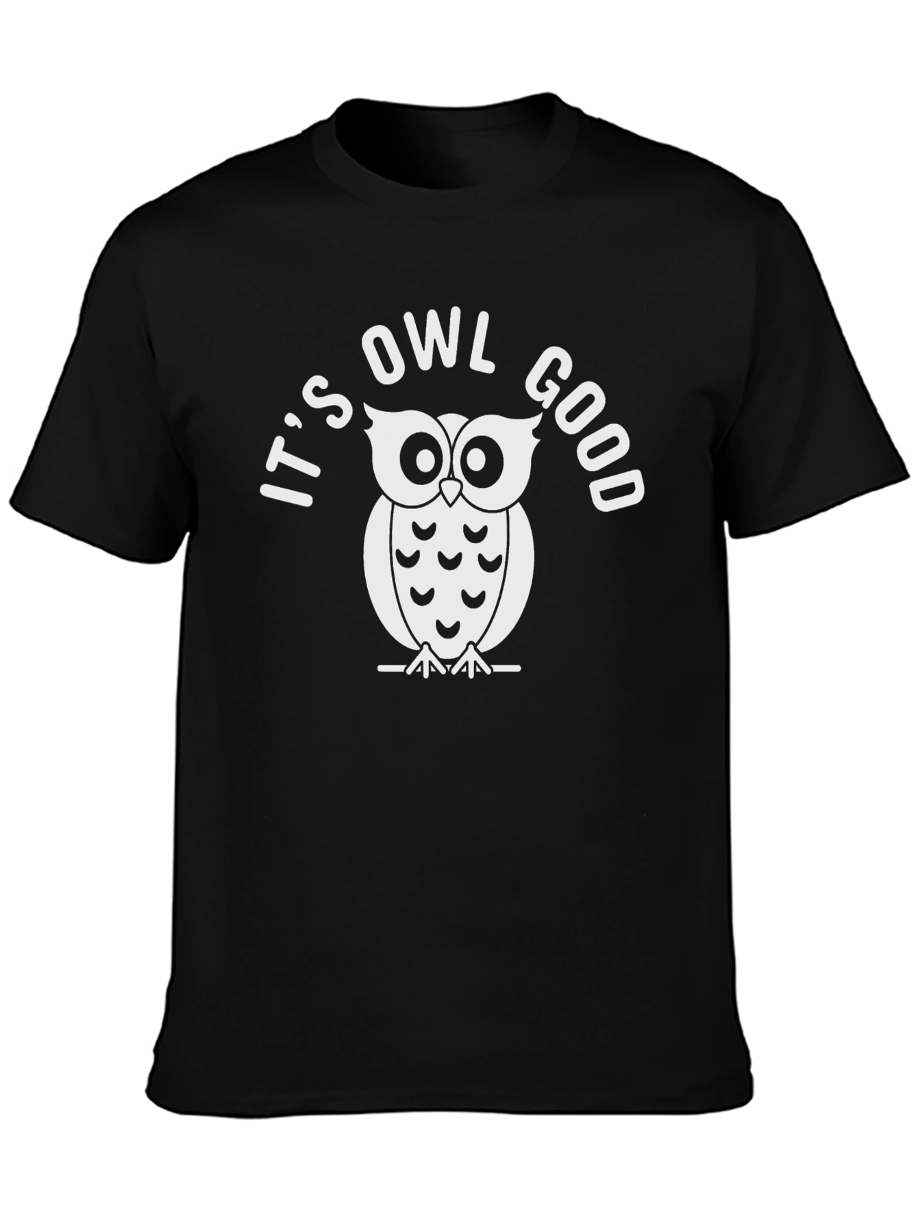 Its Owl Good Black Cotton Graphic Tee