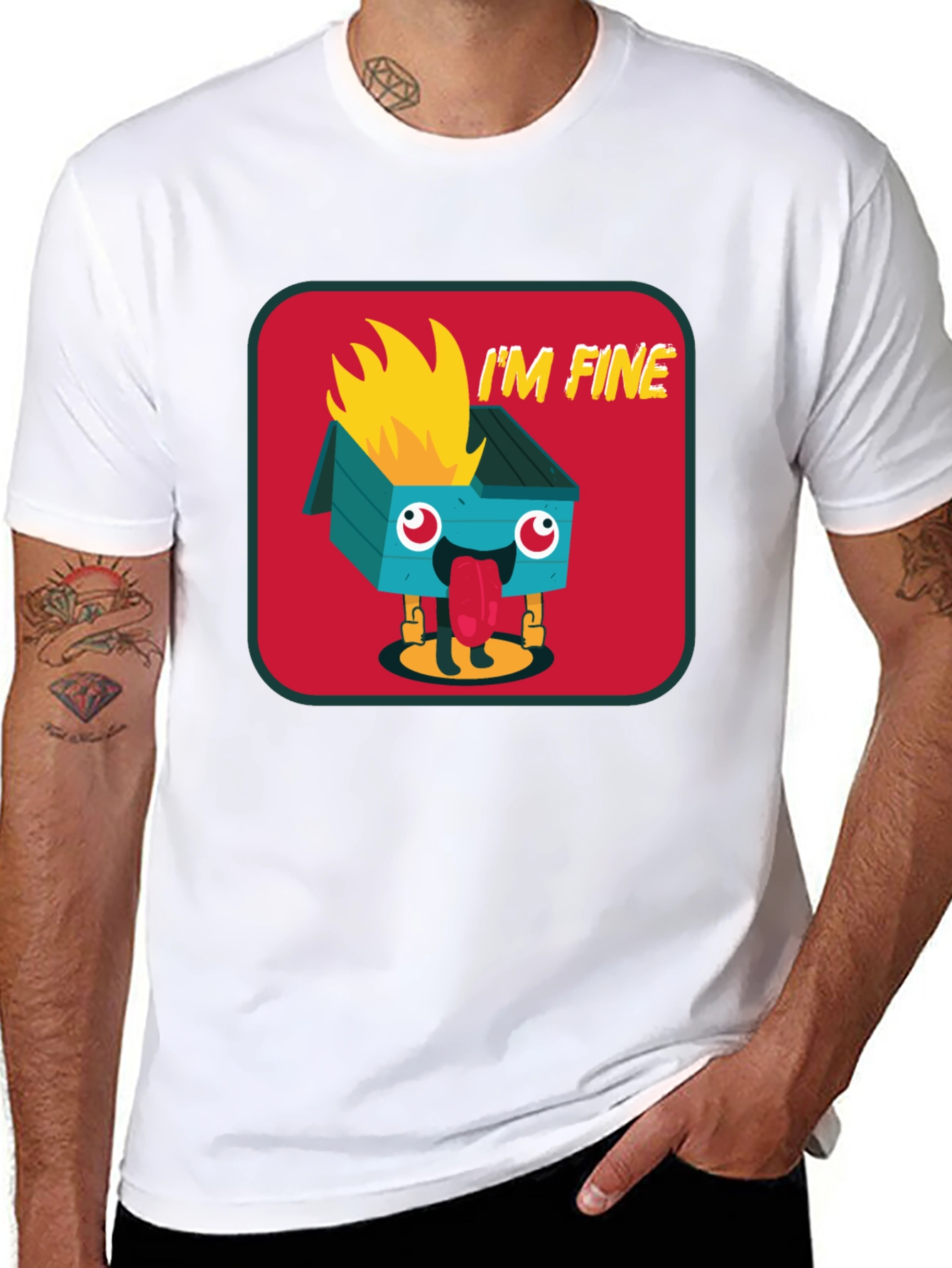 Im Fine Dumpster Fire Graphic Tee