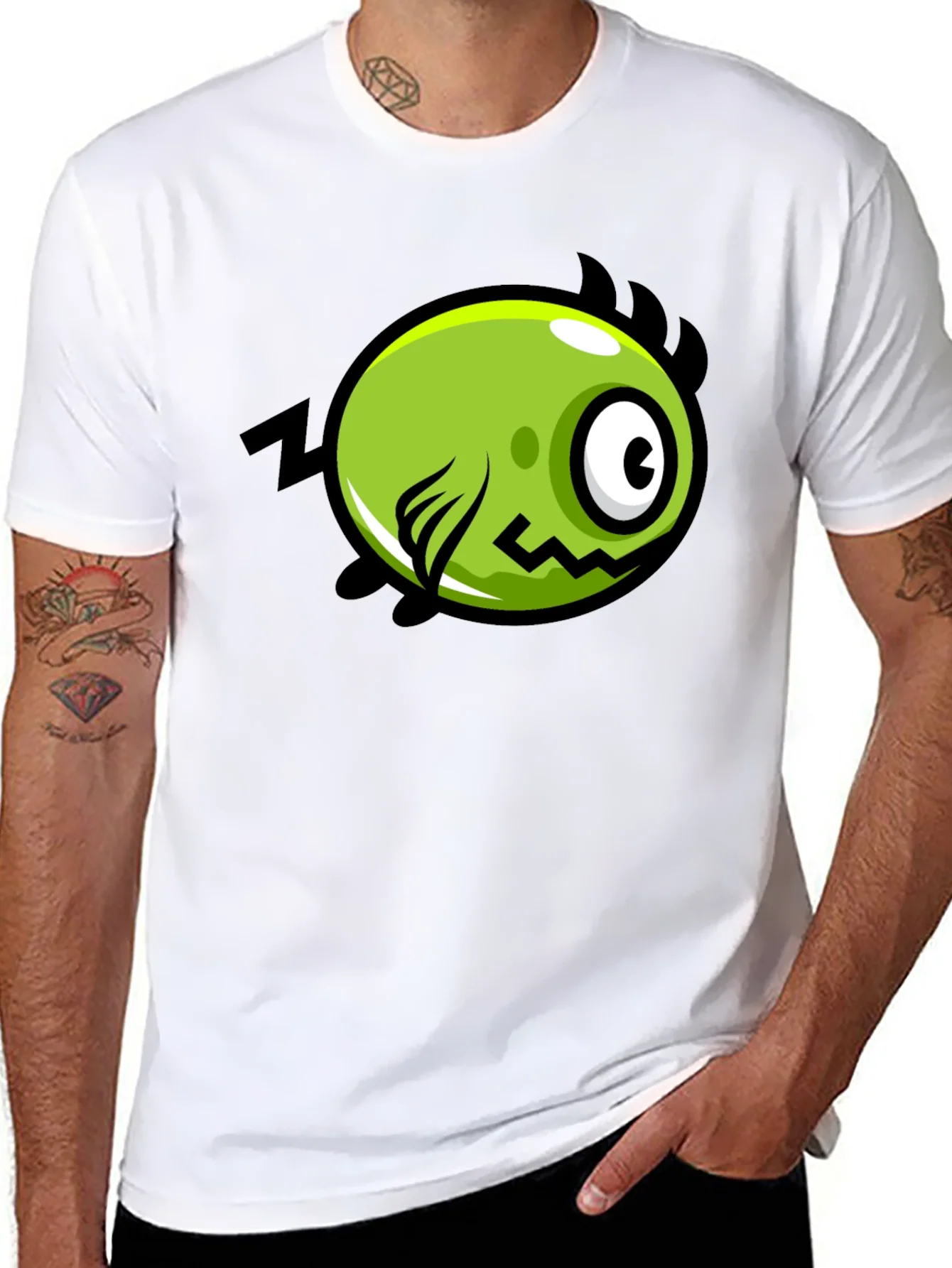 Funny Green Monster Graphic T-Shirt