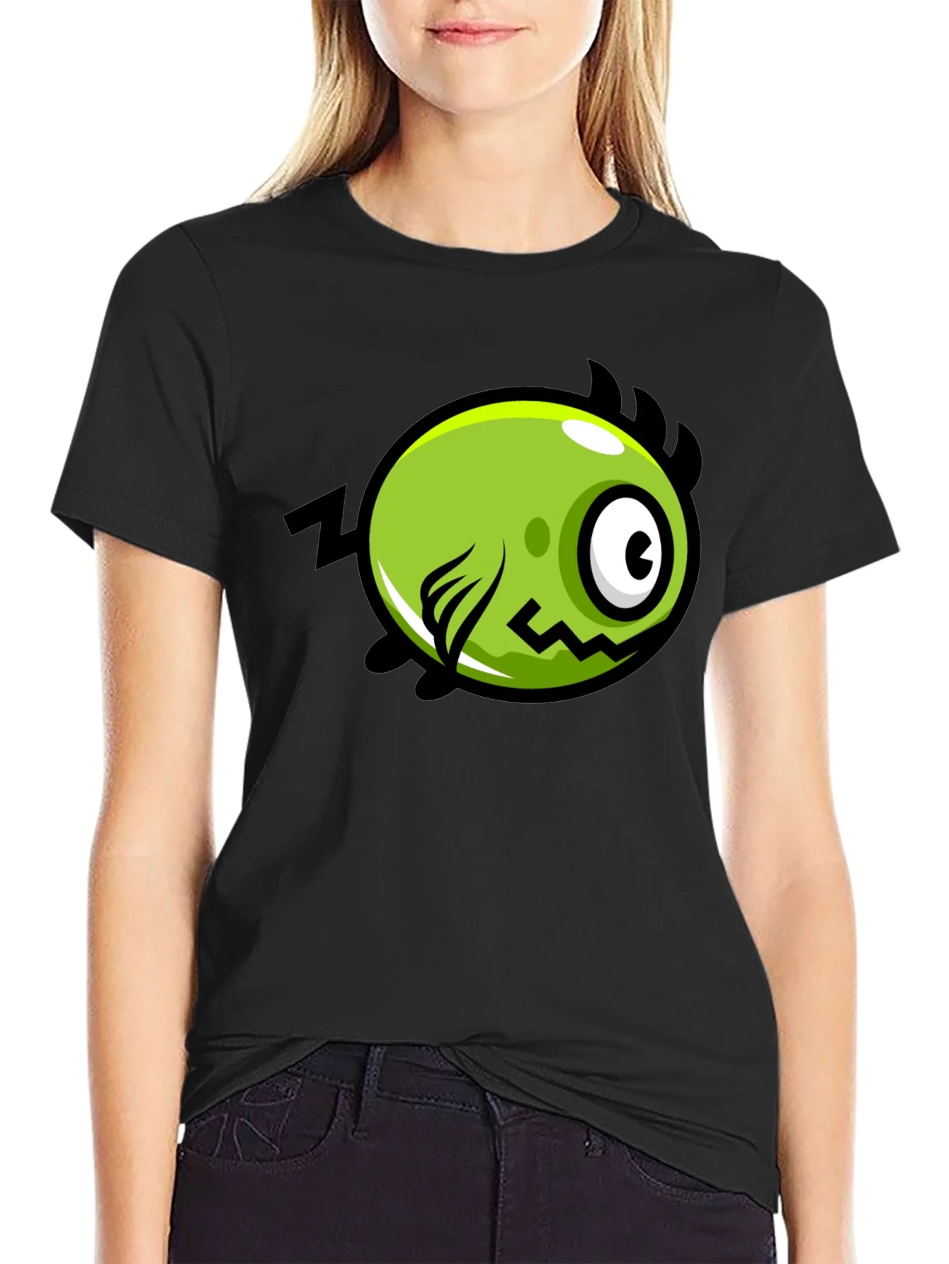 Funny Green Monster Graphic T-Shirt