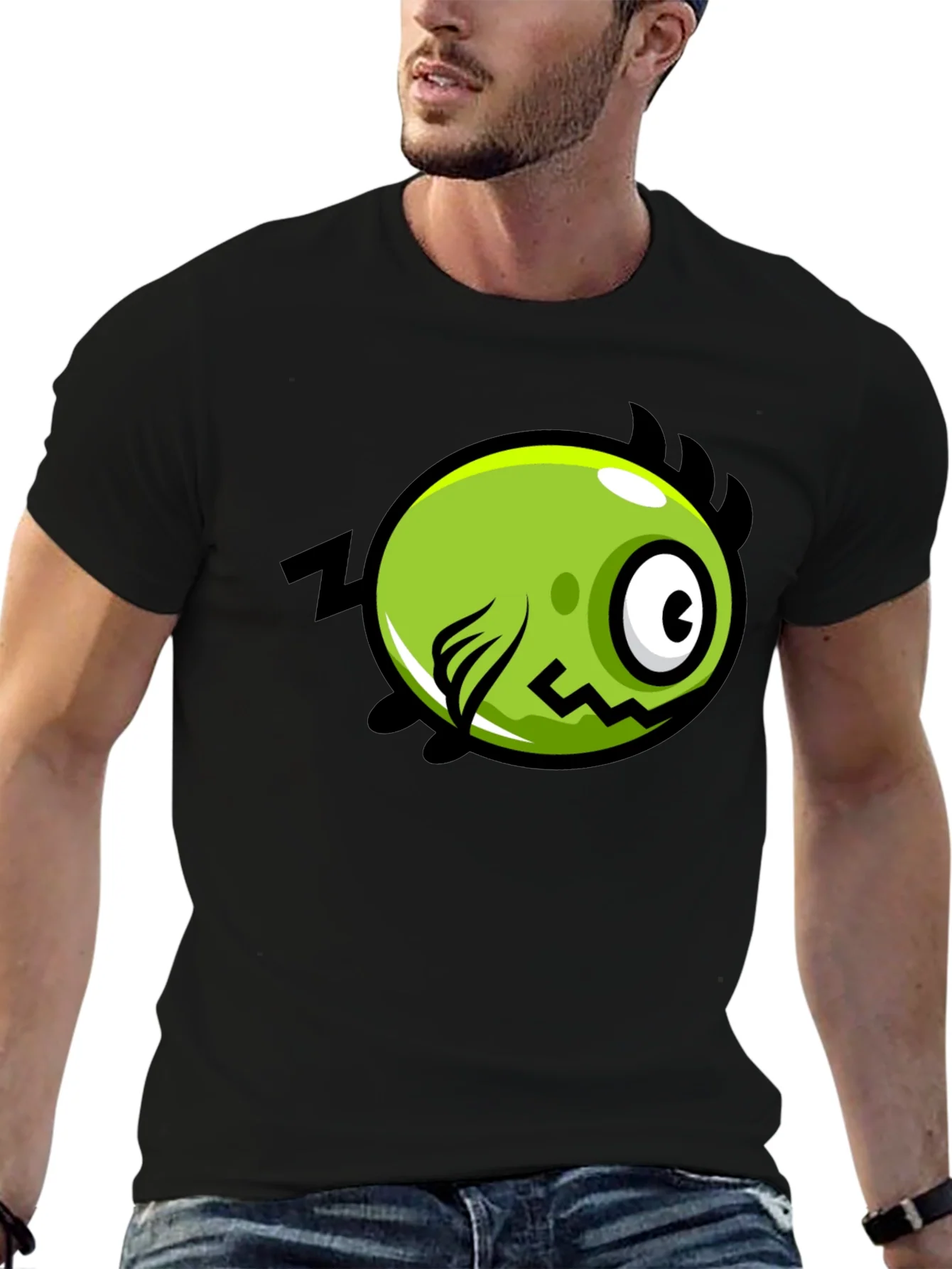 Funny Green Monster Graphic T-Shirt