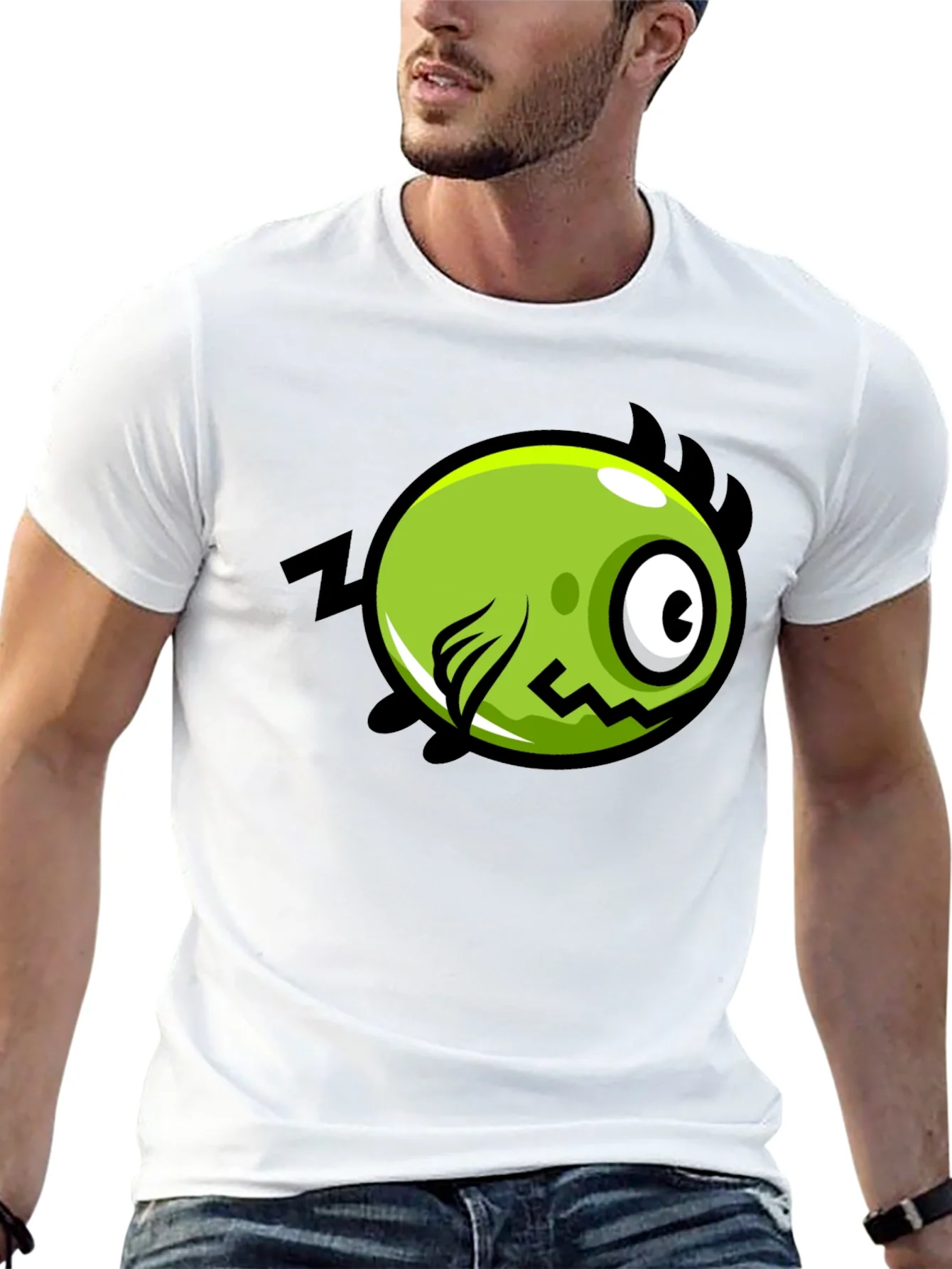 Funny Green Monster Graphic T-Shirt