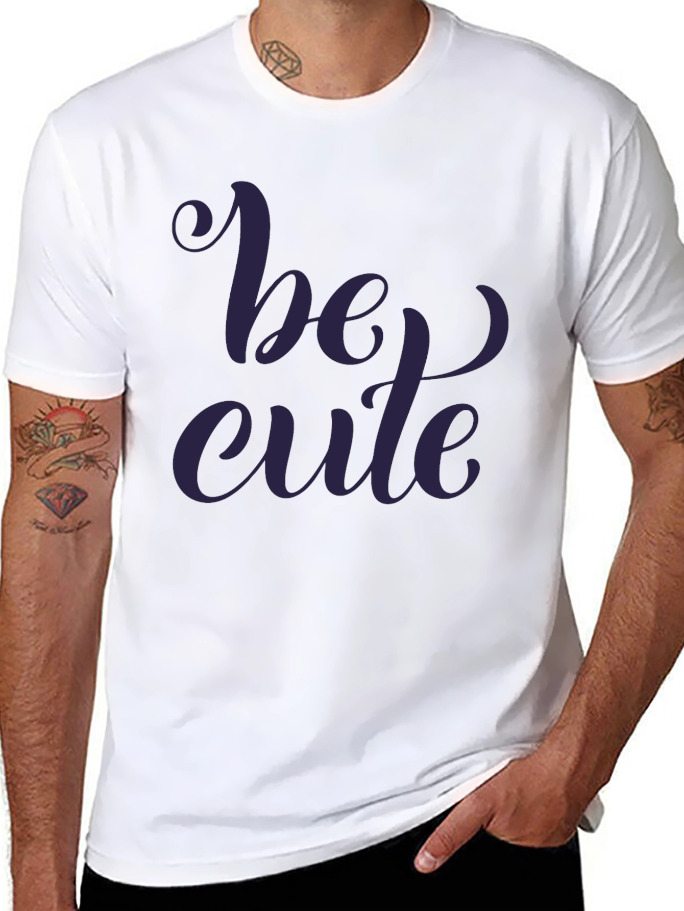 Be Cute Graphic Print T-Shirt - Stylish Casual Wear