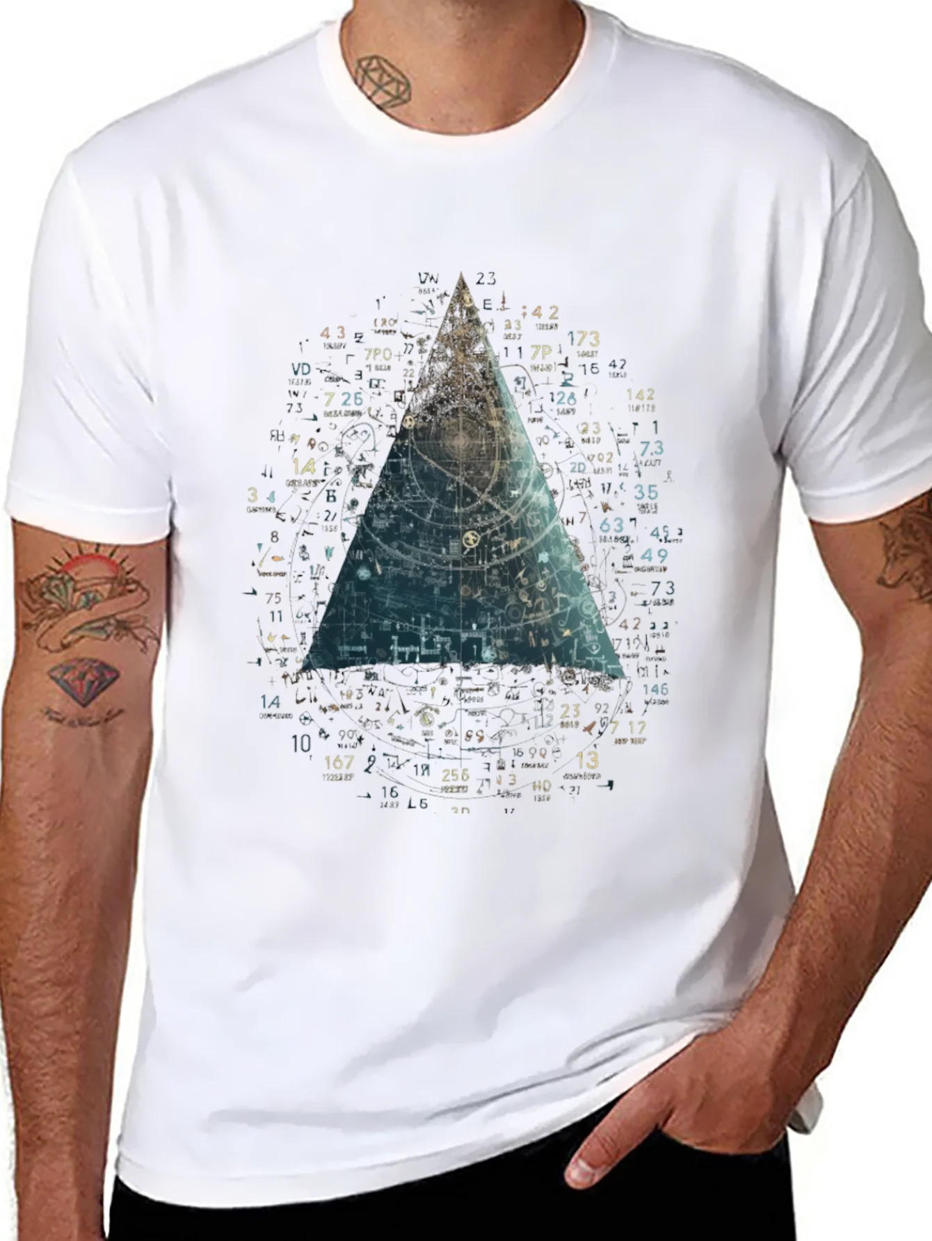 Geometric Blueprint Tee - Modern Graphic T-Shirt