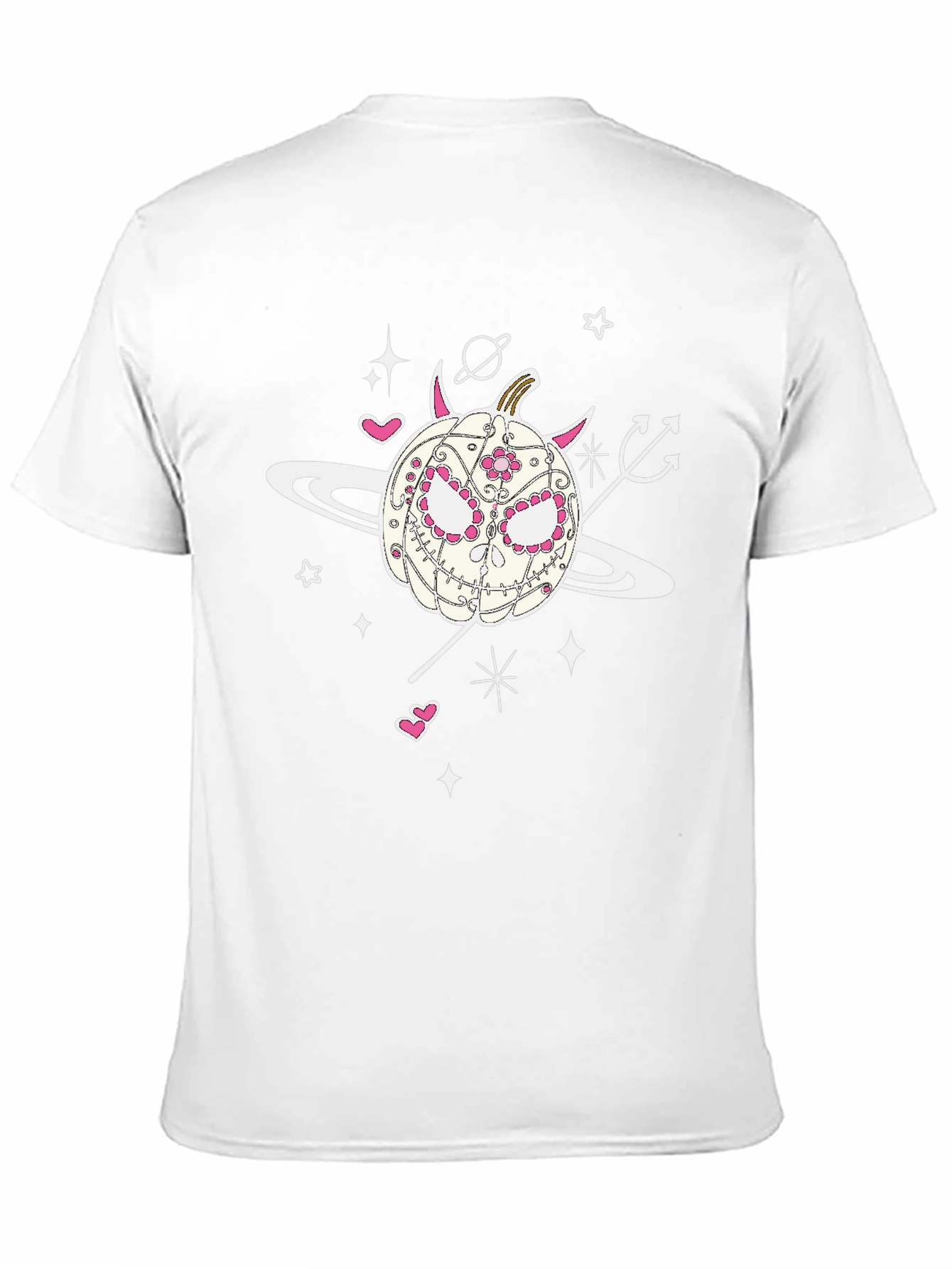 Sugar Skull Pumpkin Tee - Halloween Spooky Space Vibes