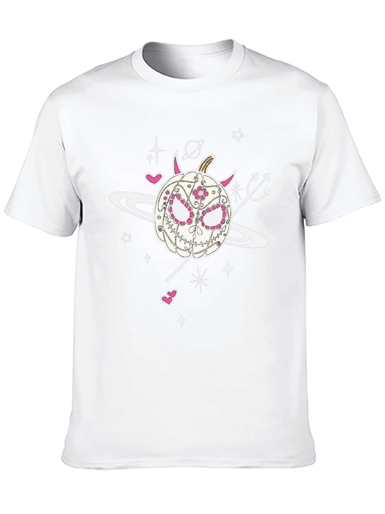 Sugar Skull Pumpkin Tee - Halloween Spooky Space Vibes