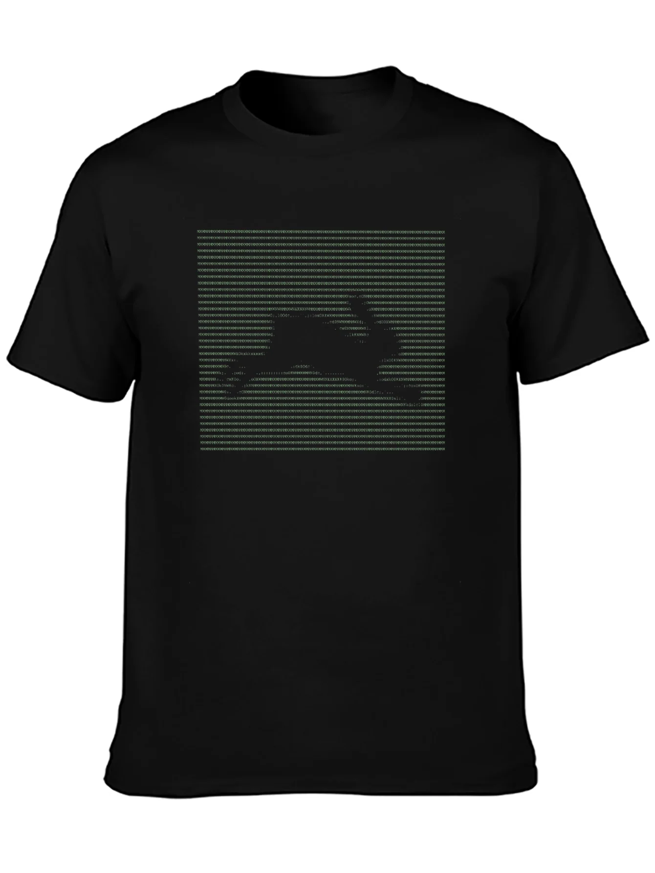 Black Graphic Tee - Rabbit Matrix Style