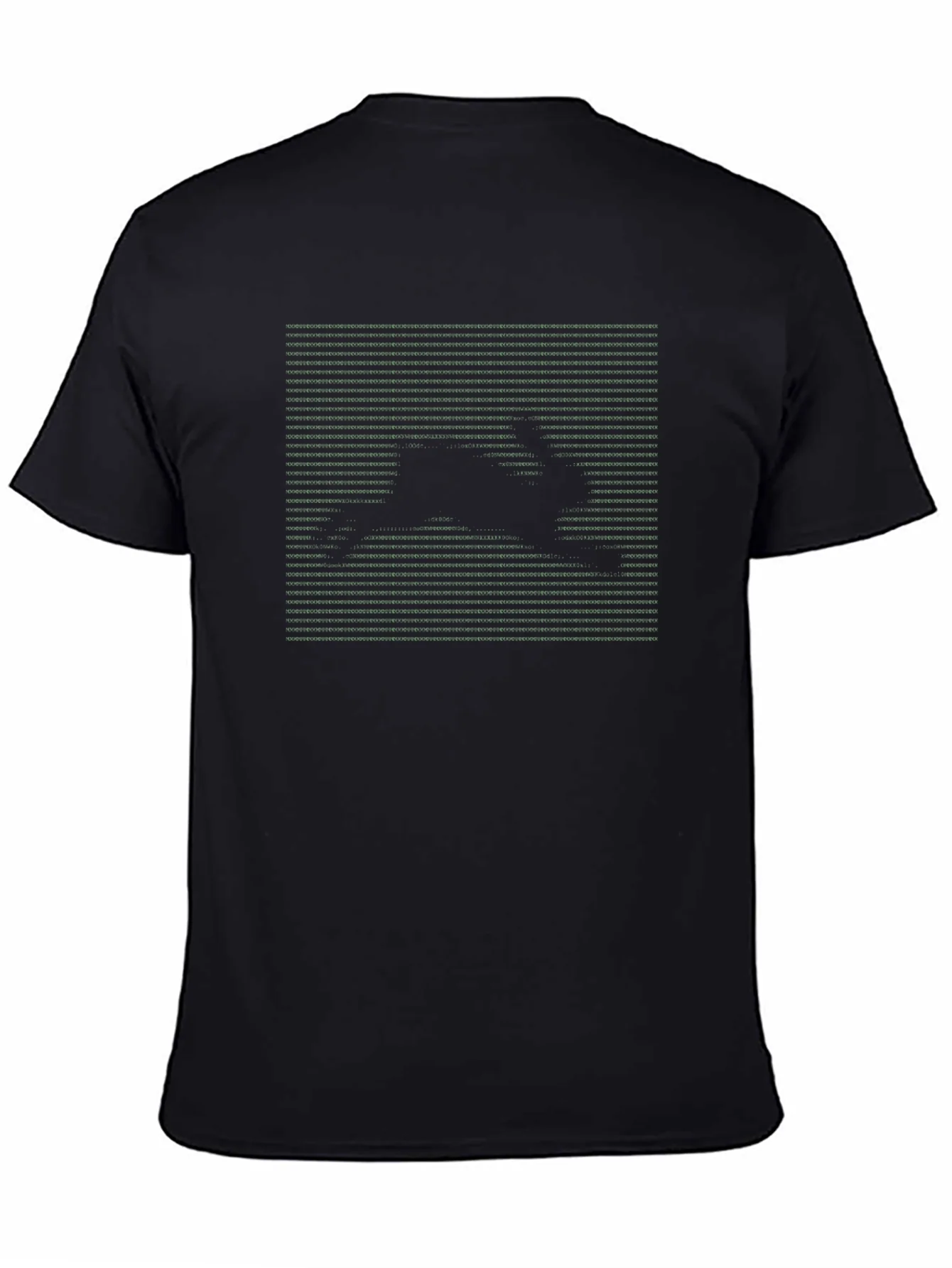 Black Graphic Tee - Rabbit Matrix Style