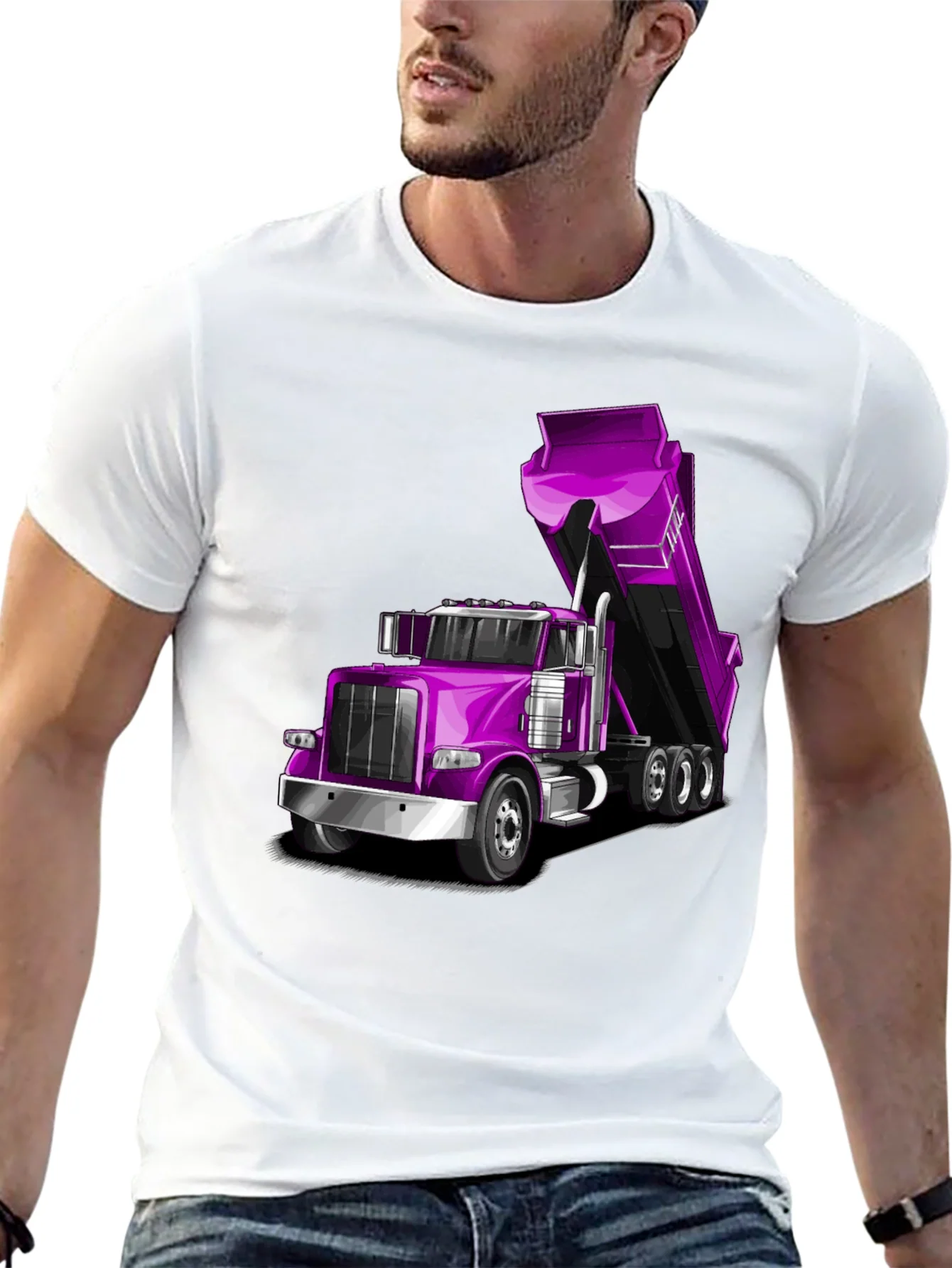 Purple Dump Truck Graphic Tee