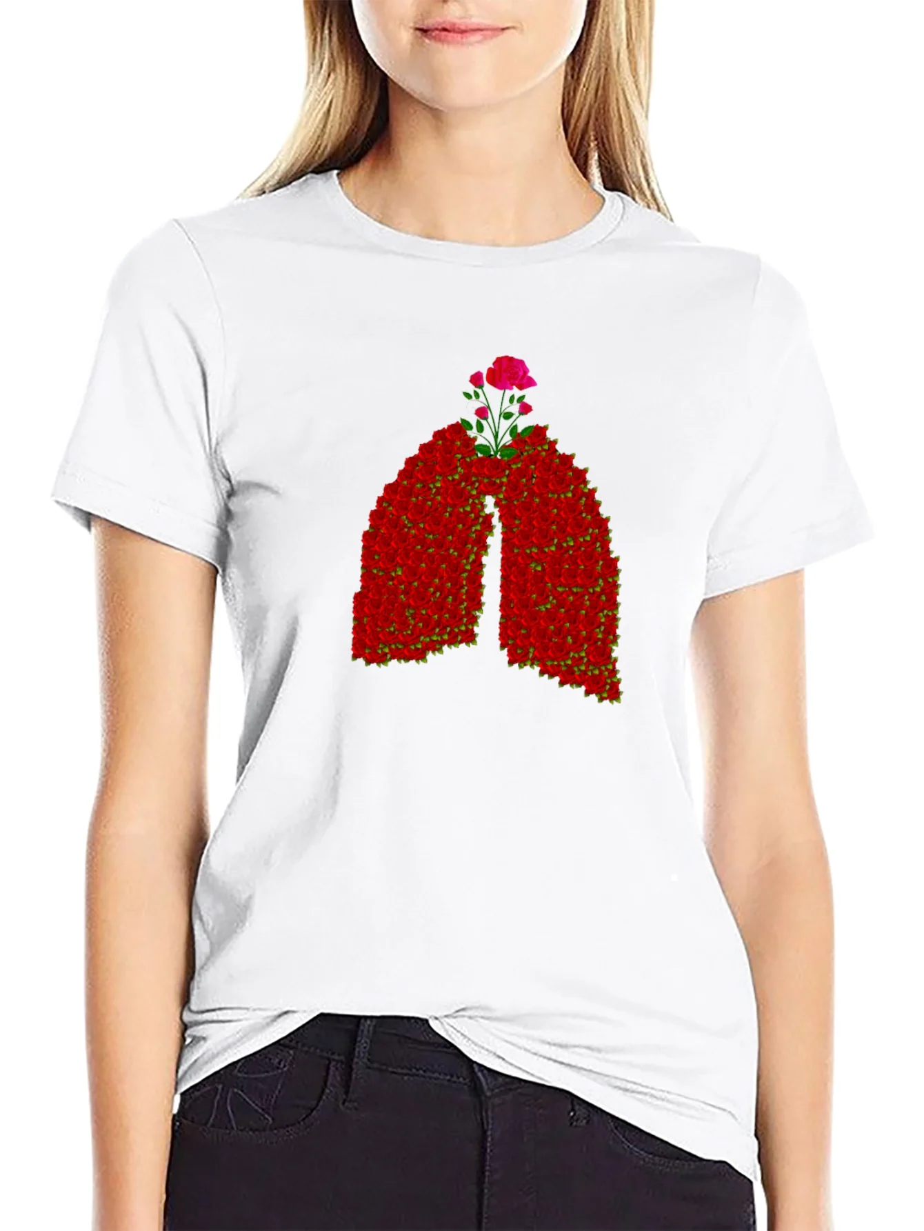 Floral Lungs Graphic Tee - Breathe Easy