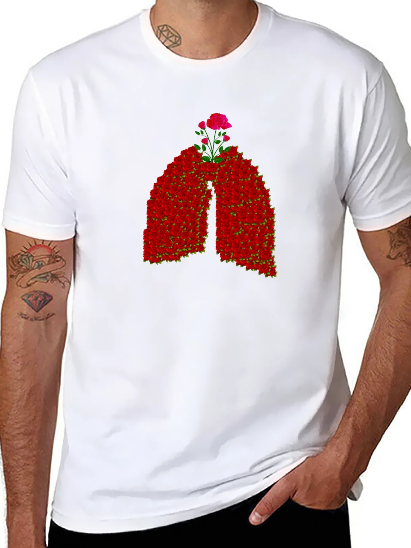 Floral Lungs Graphic Tee - Breathe Easy