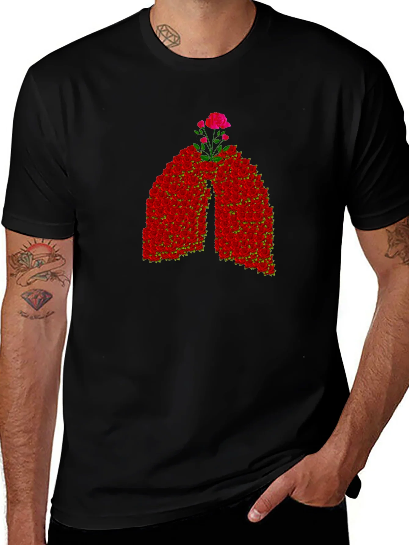 Floral Lungs Graphic Tee - Breathe Easy