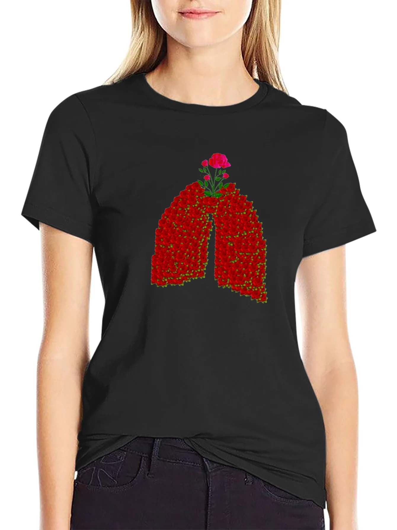 Floral Lungs Graphic Tee - Breathe Easy