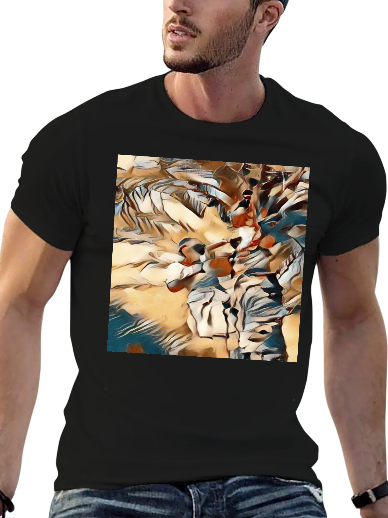 Abstract Art Graphic Tee - Modern Black T-Shirt