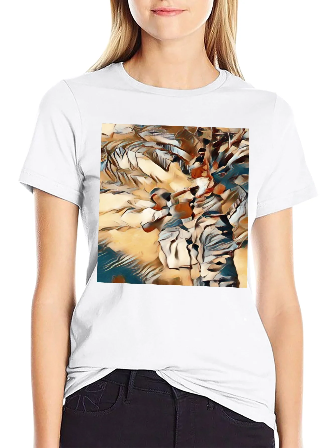 Abstract Art Graphic Tee - Modern Black T-Shirt
