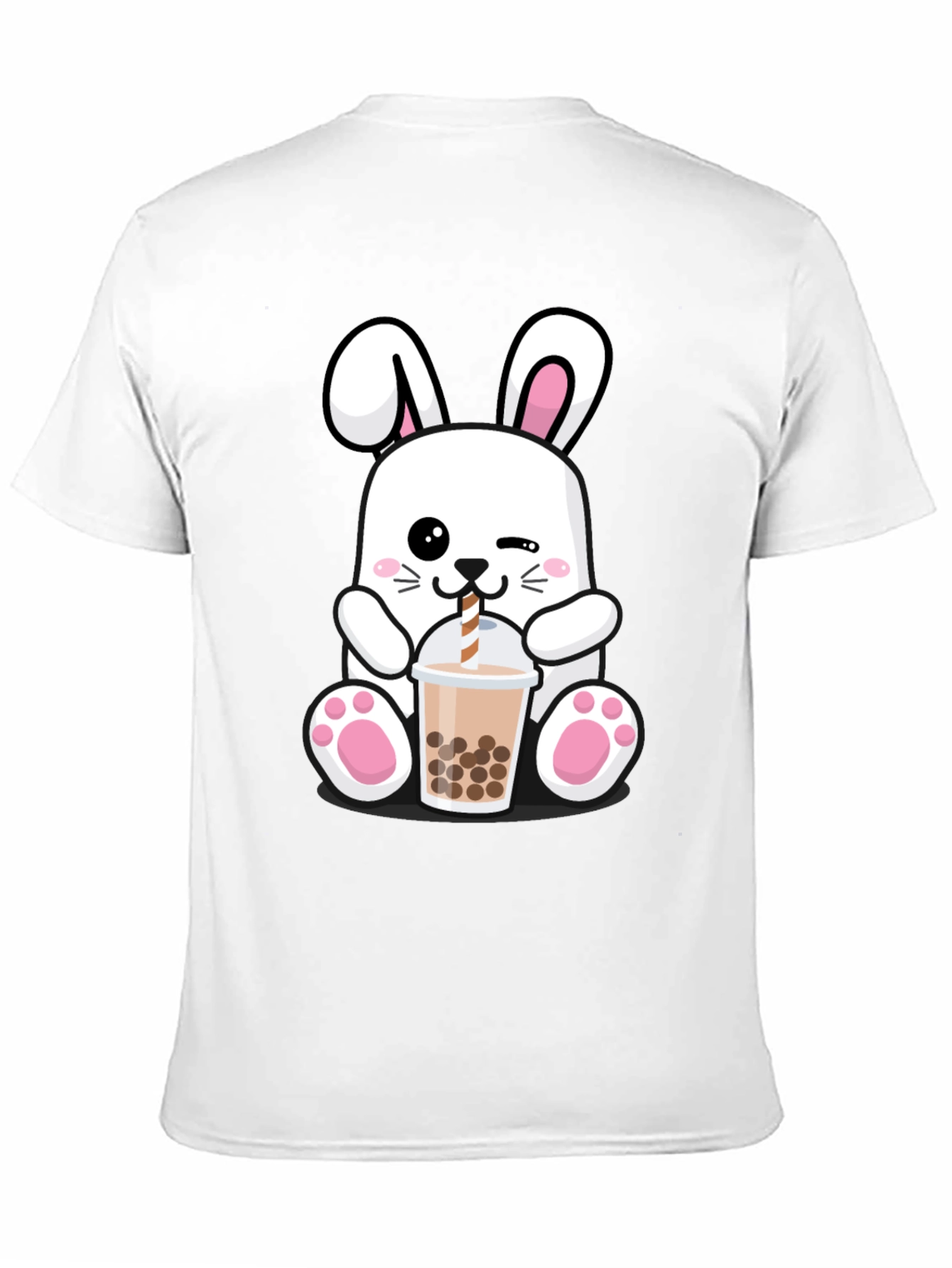 Kawaii Bunny Bubble Tea Black T-Shirt