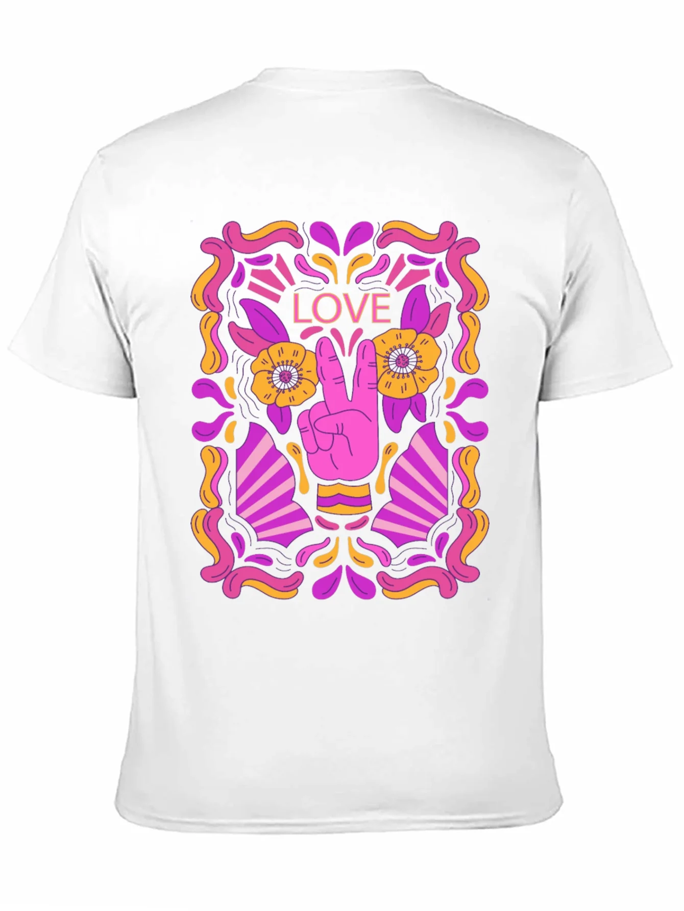 Peace & Love Graphic Tee - Retro Design
