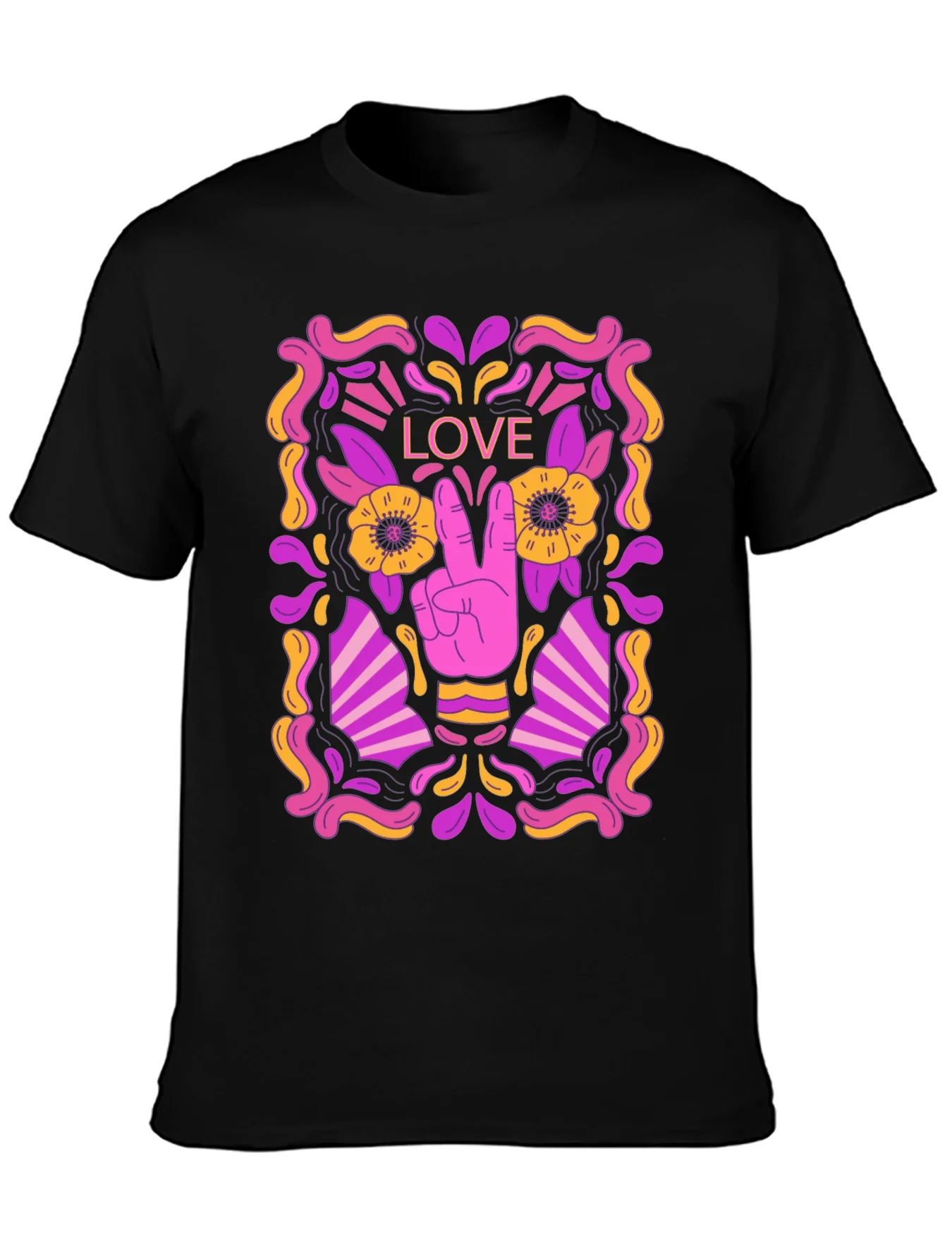 Peace & Love Graphic Tee - Retro Design