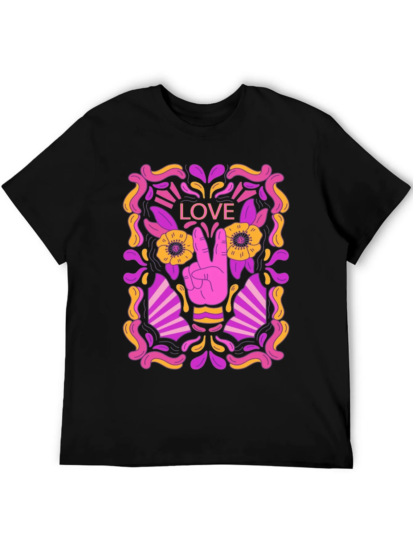 Peace & Love Graphic Tee - Retro Design