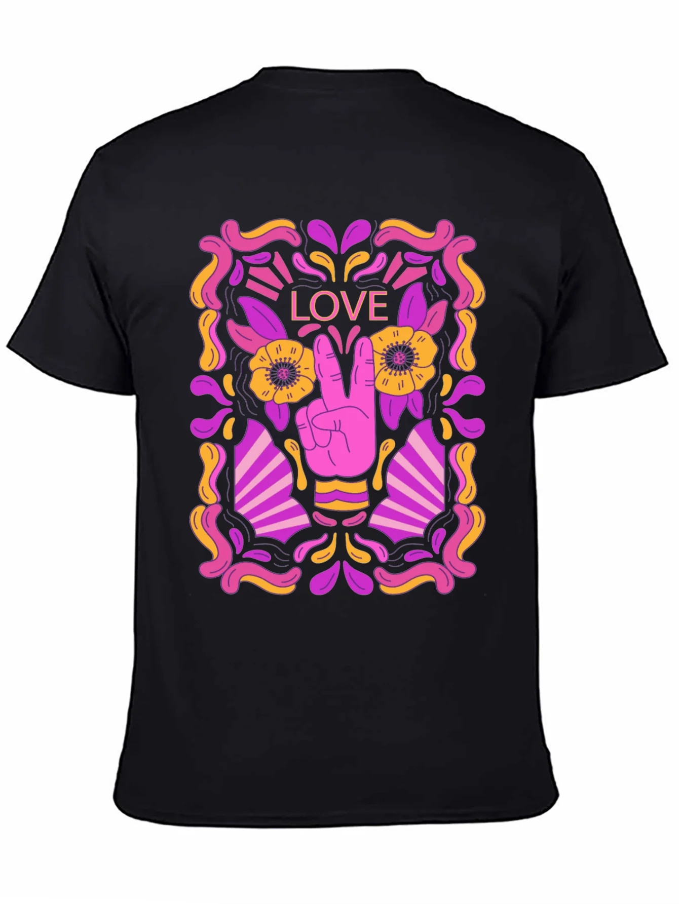 Peace & Love Graphic Tee - Retro Design