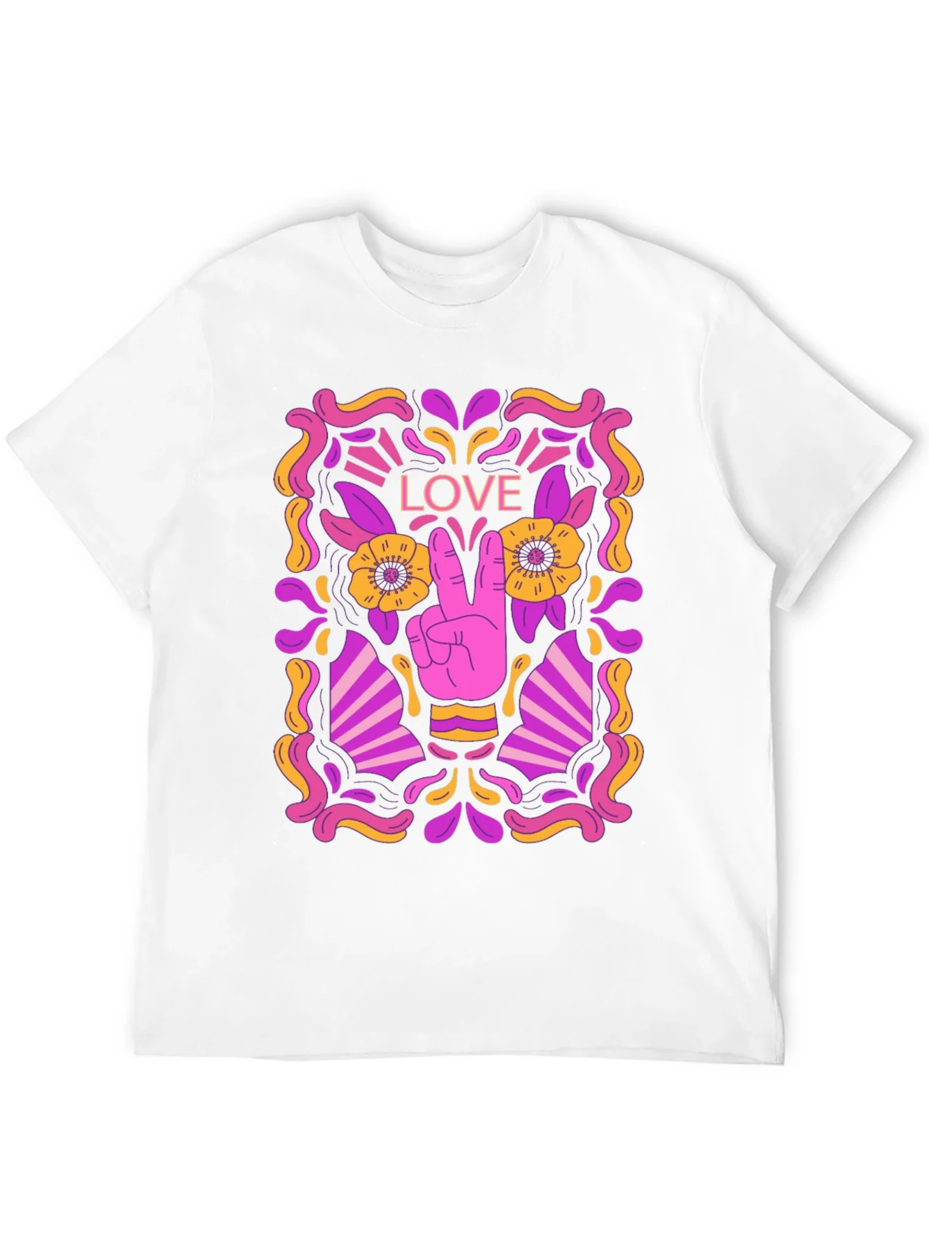 Peace & Love Graphic Tee - Retro Design