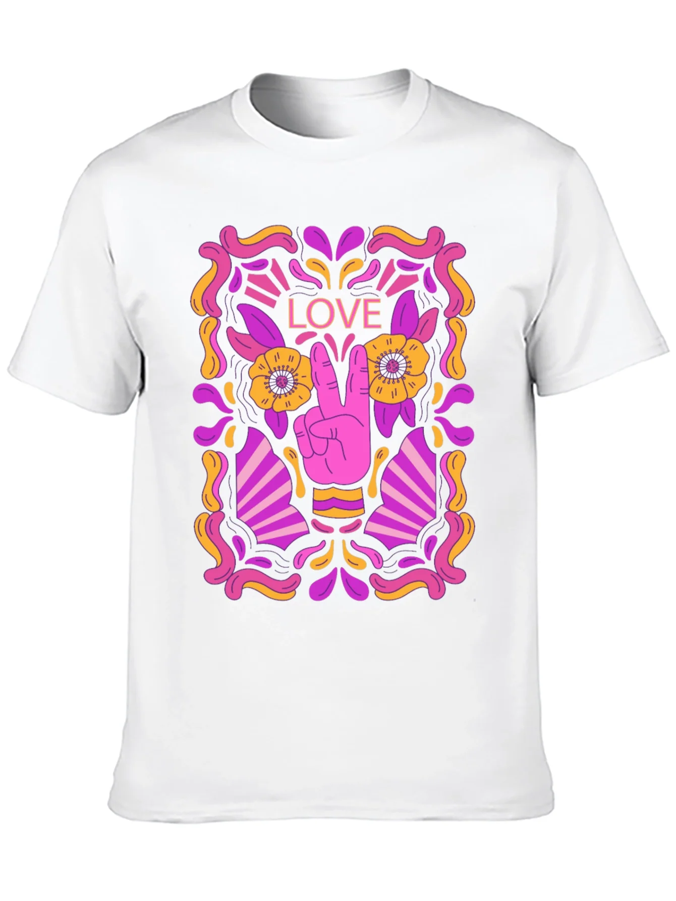 Peace & Love Graphic Tee - Retro Design