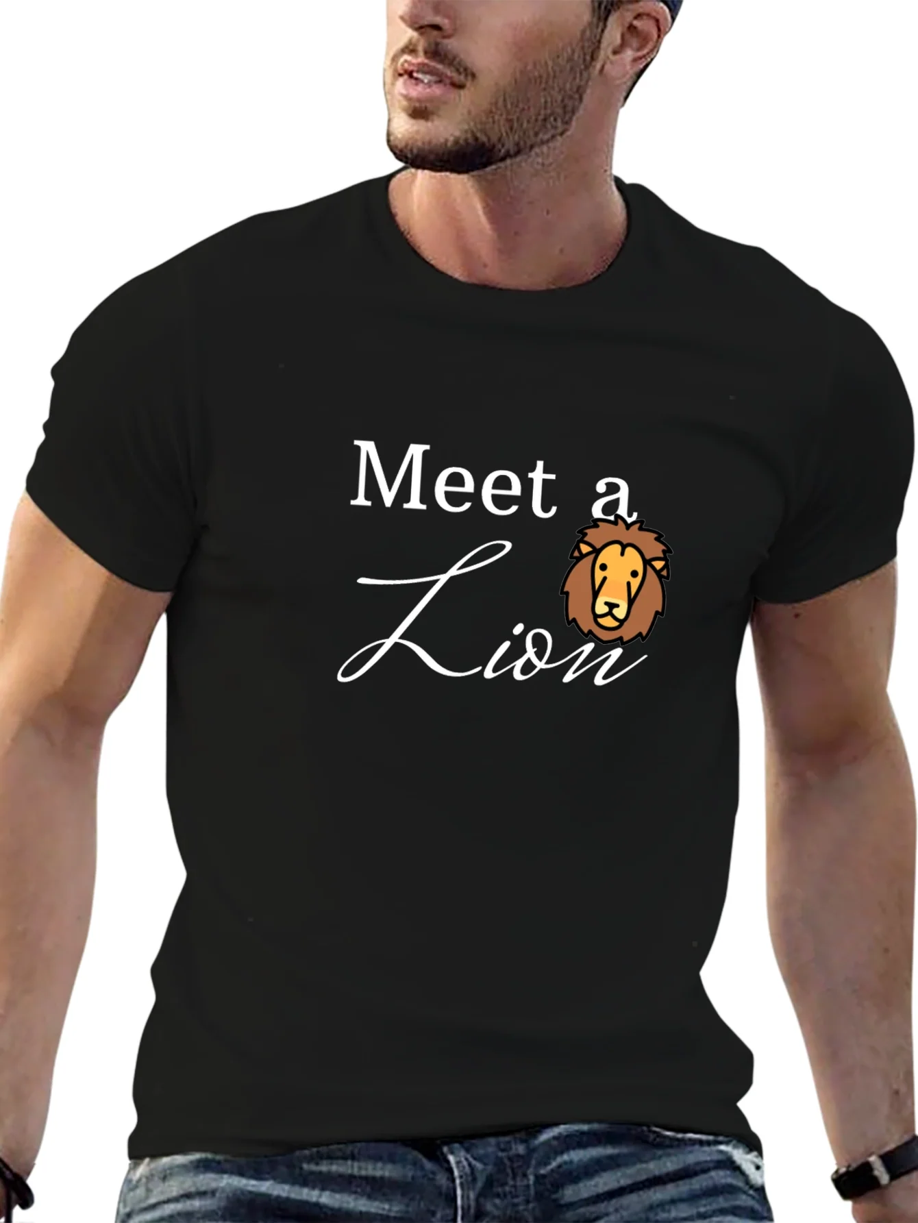 Meet a Lion Graphic Tee - Black