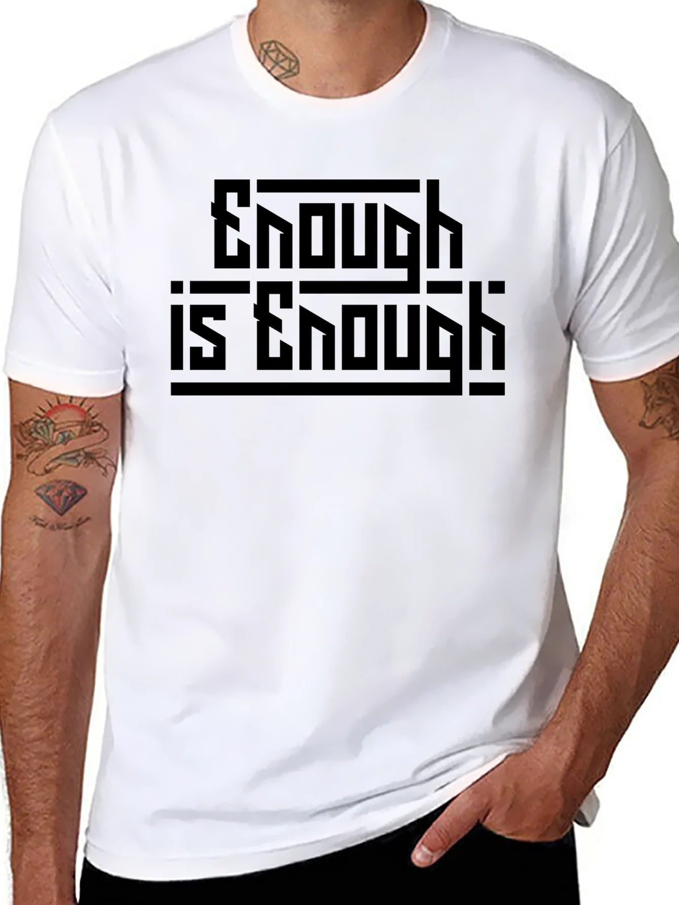 Enough is Enough Graphic Black T-Shirt