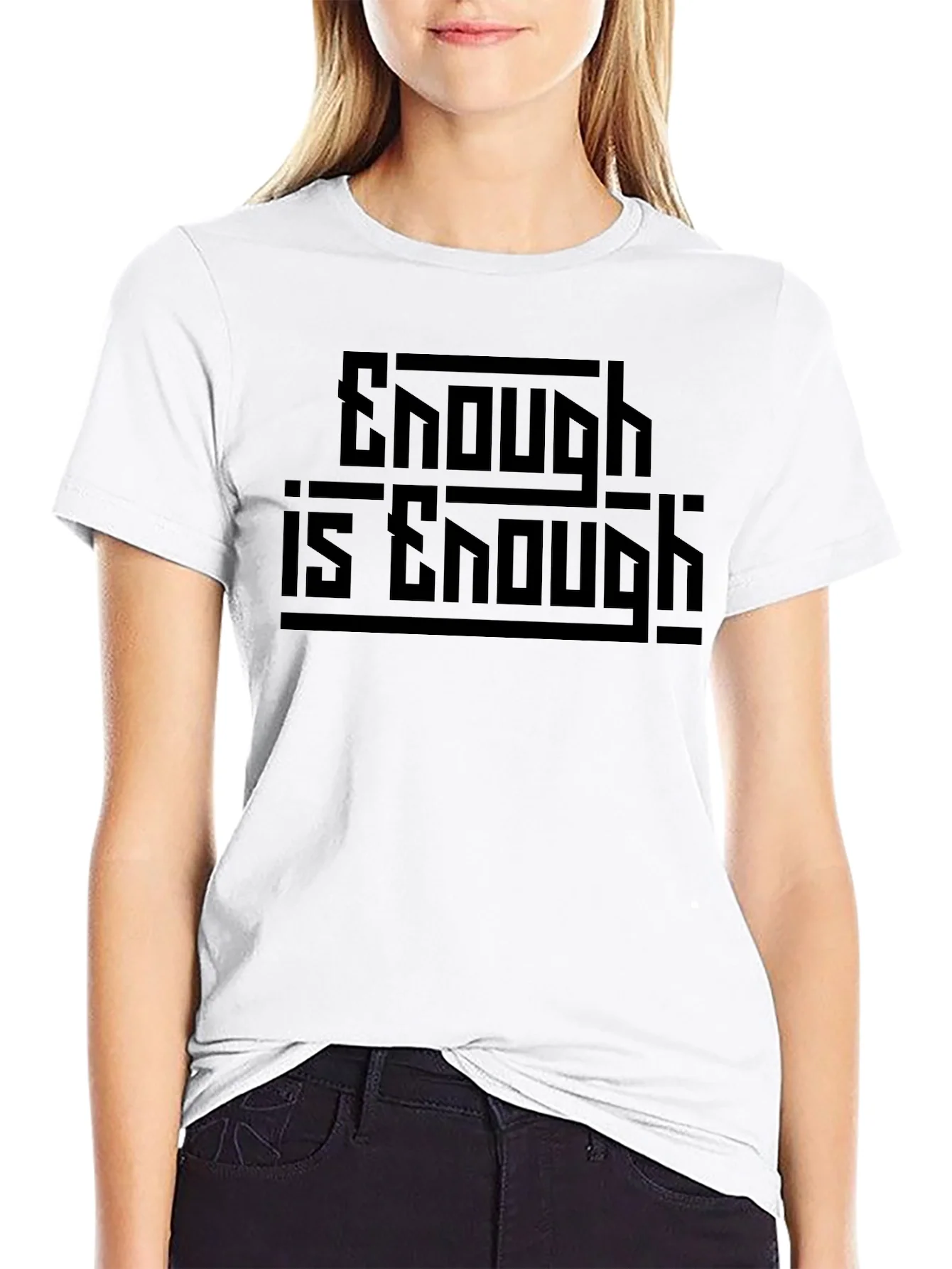 Enough is Enough Graphic Black T-Shirt