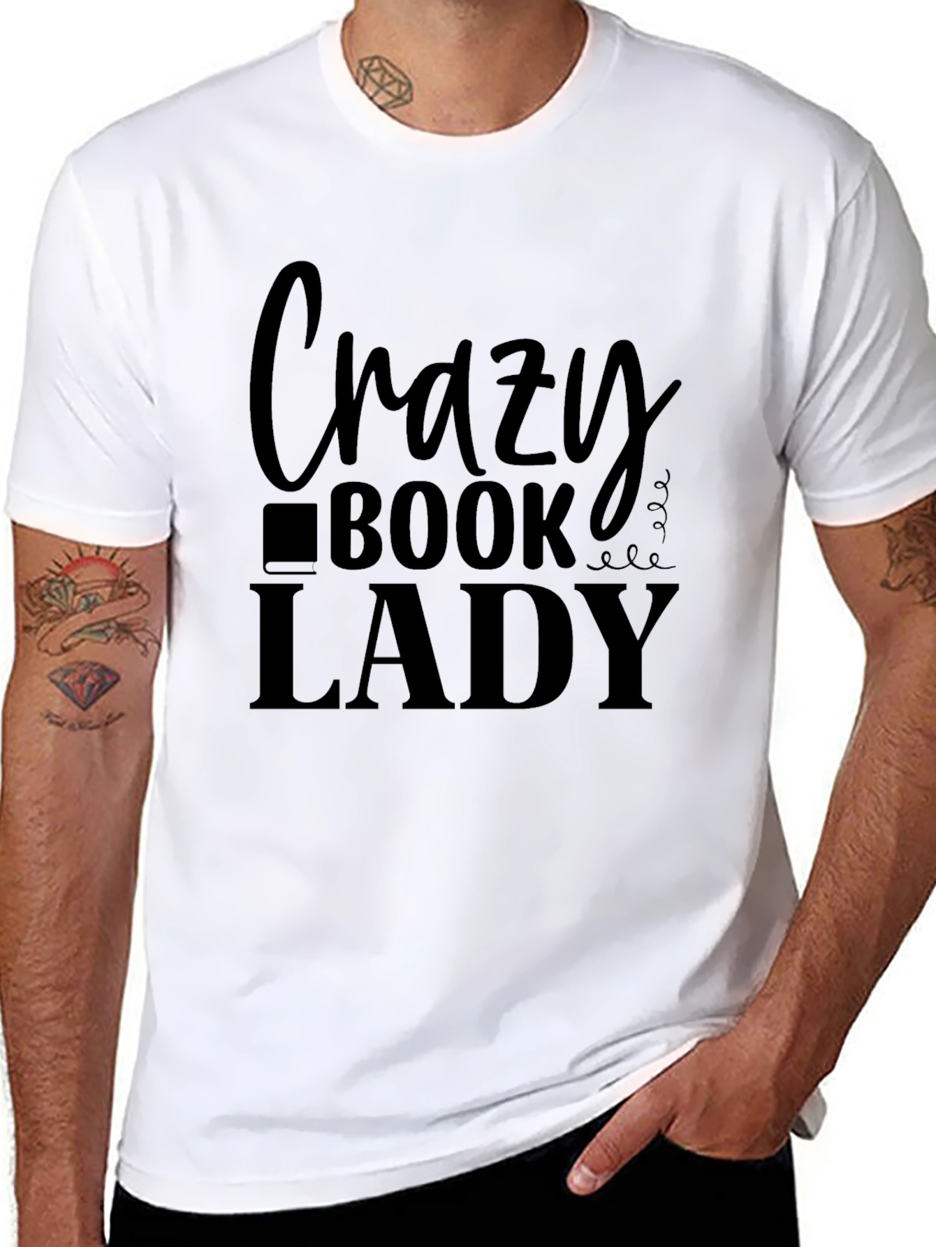 Crazy Book Lady T-Shirt - Black