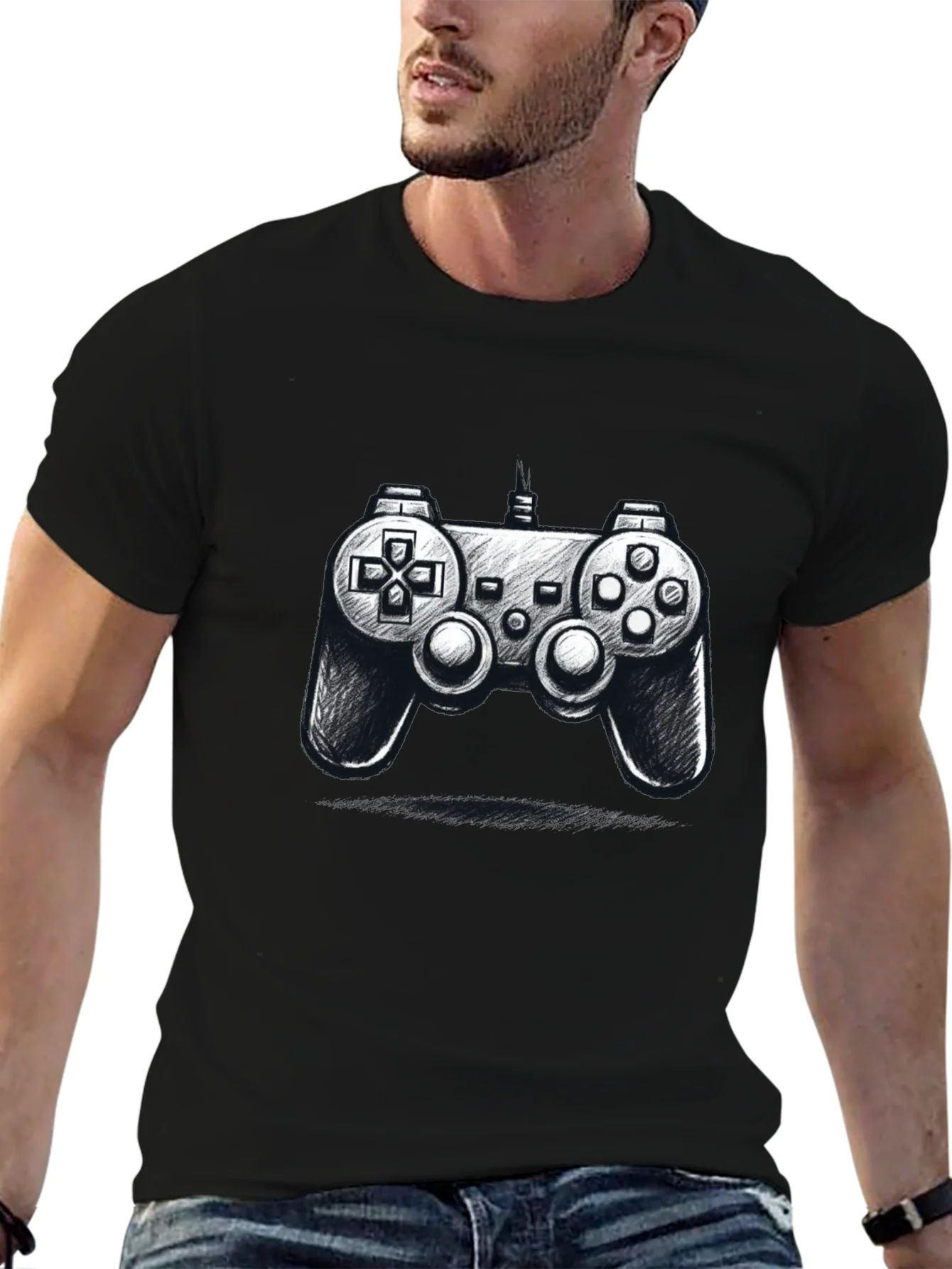 Gamer Style: Black Controller Graphic Tee