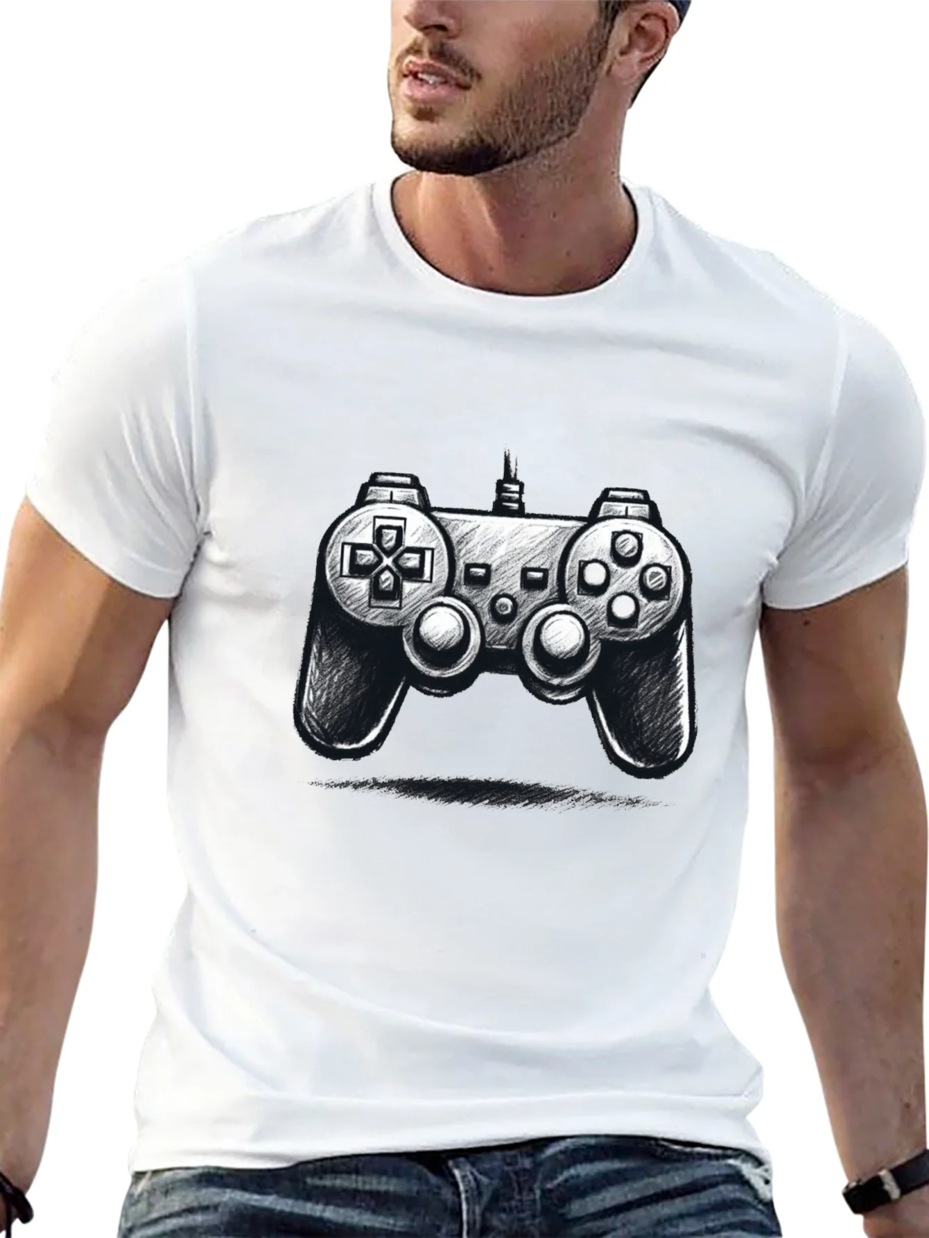 Gamer Style: Black Controller Graphic Tee