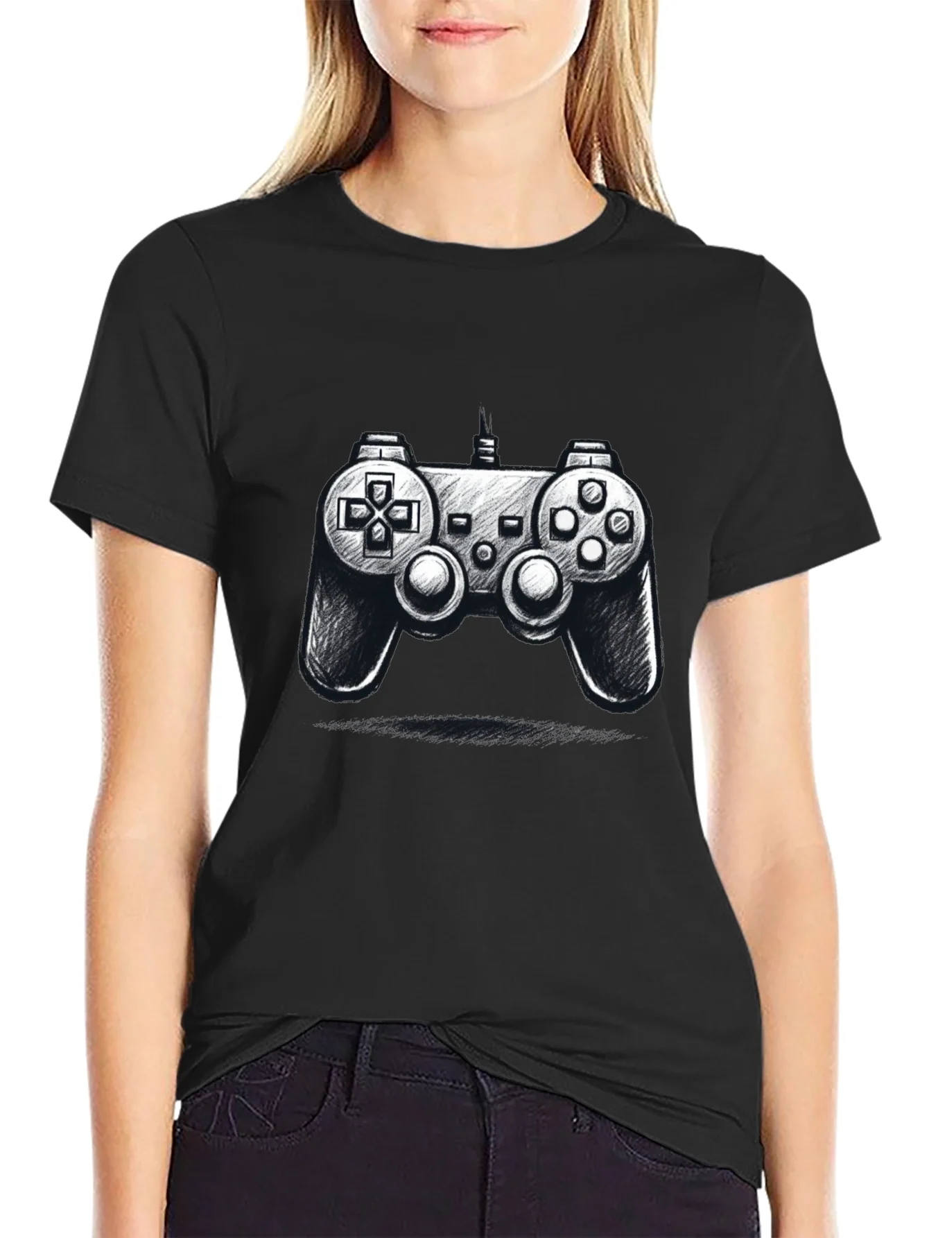 Gamer Style: Black Controller Graphic Tee