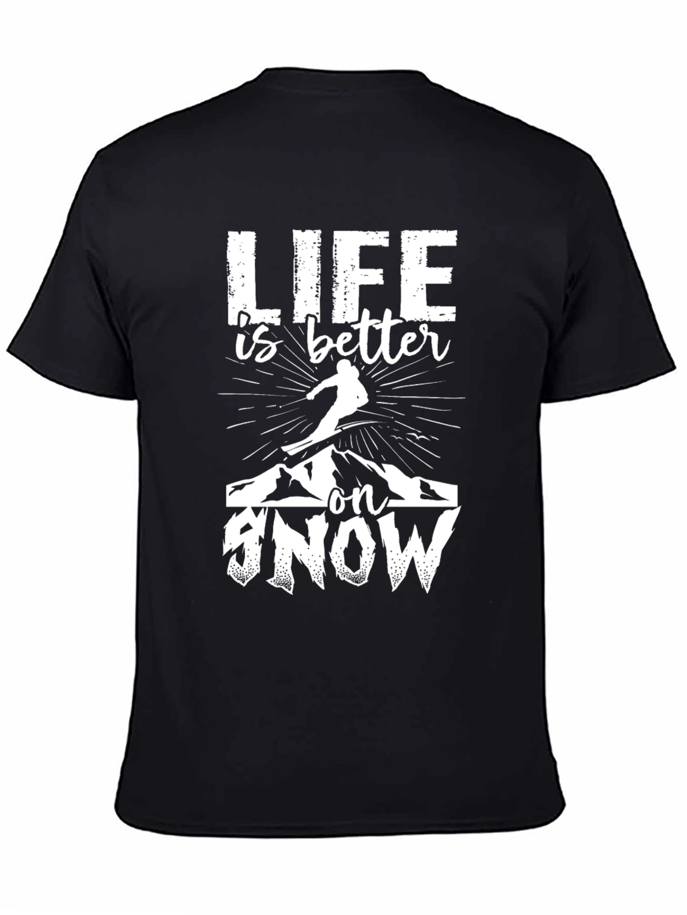 Life Is Better On Snow Graphic Tee - Black